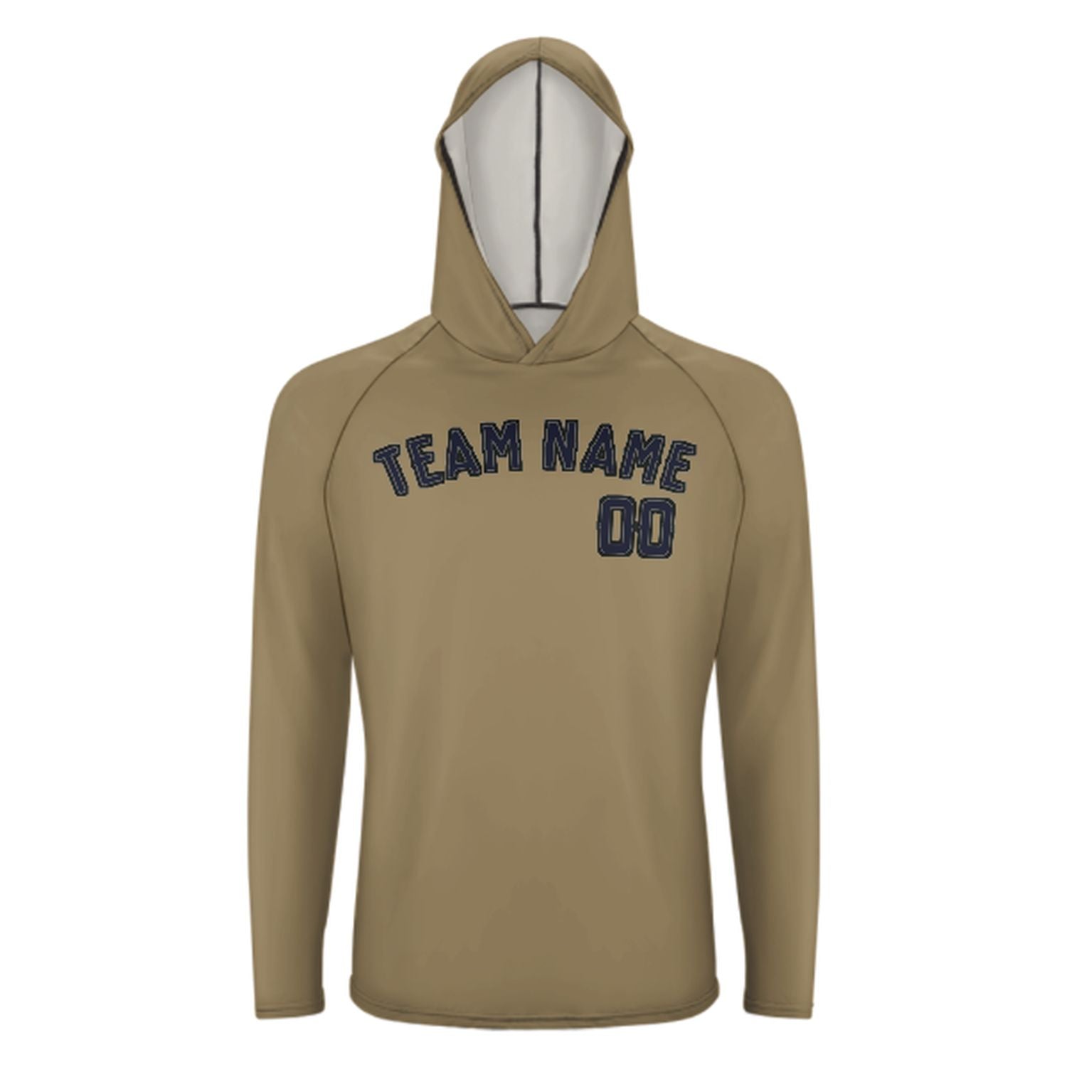 Maßgeschneidertes Hellkhaki Stahlblau UV-Hoodie
