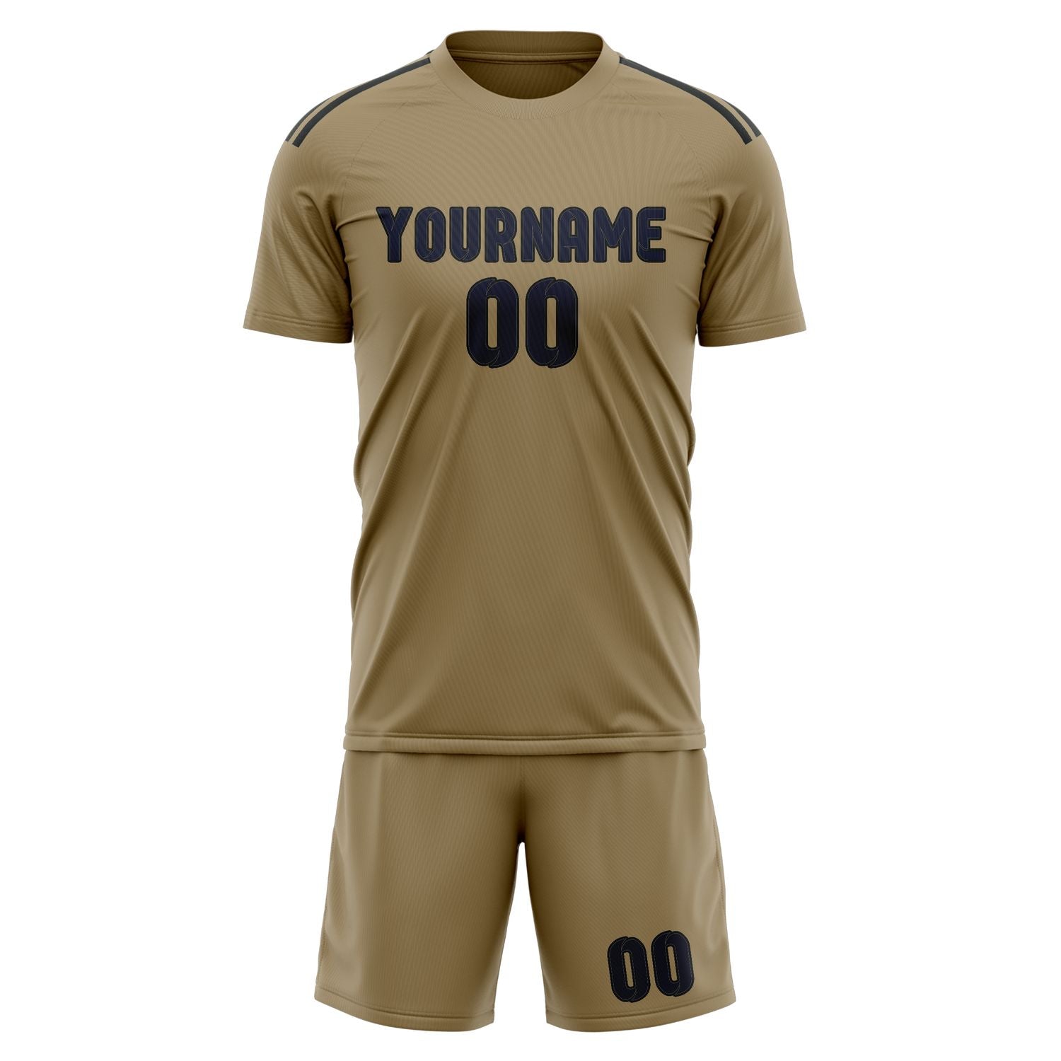Maßgeschneidertes Professionelles Hellkhaki Stahlblau Fußballtrikot-Set