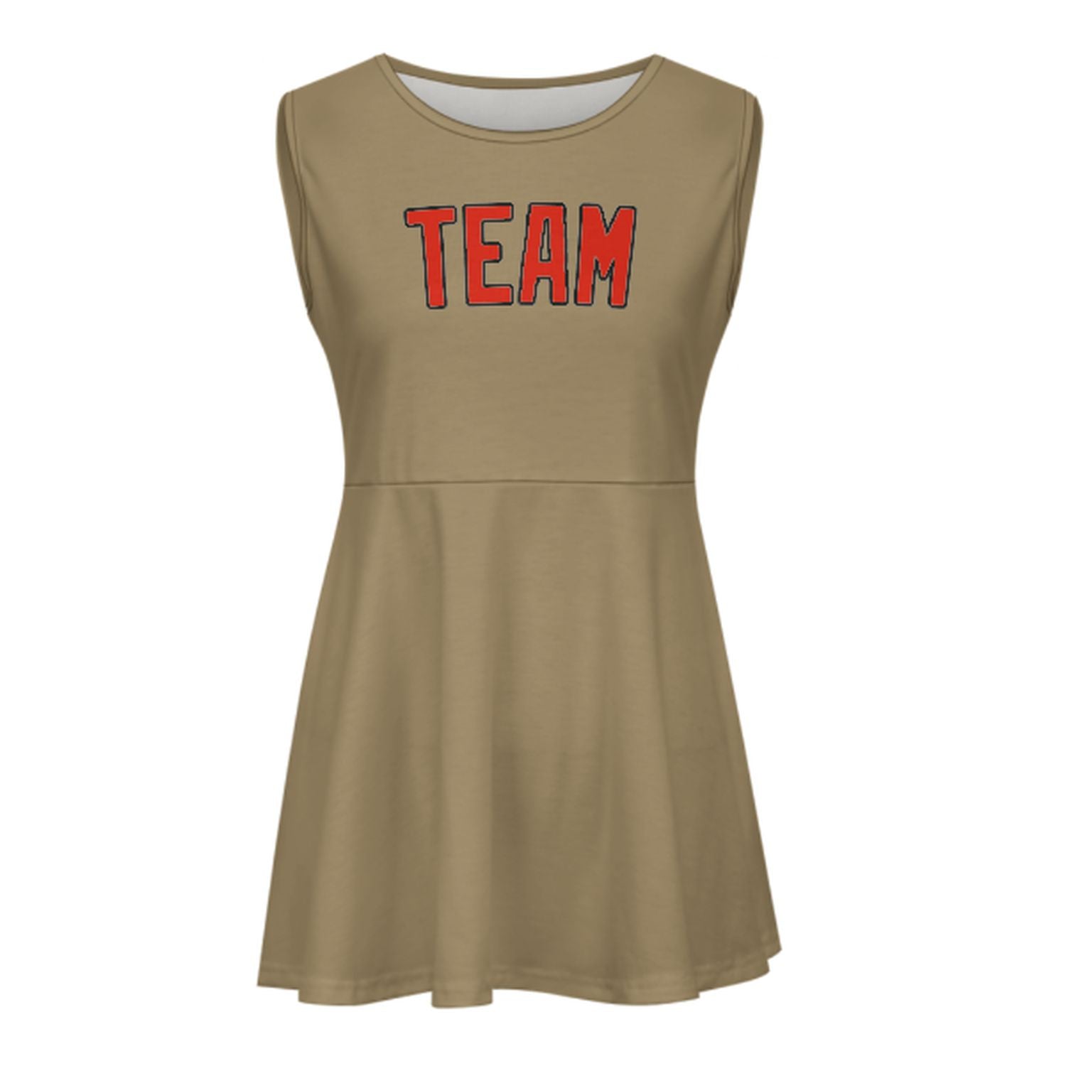Maßgeschneidertes Hellkhaki Orangerot Cheerleader-Kleid