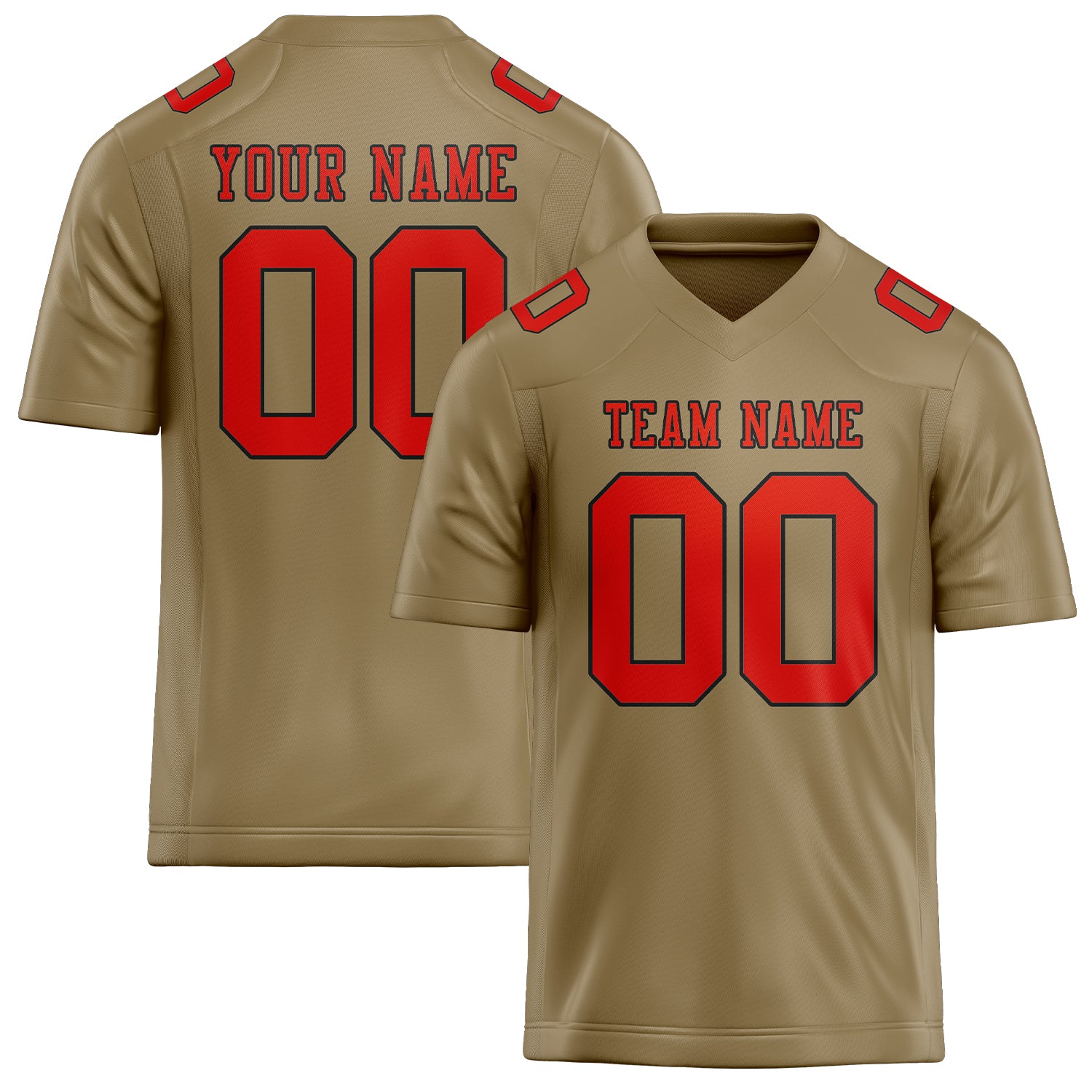 Maglia da rugby personalizzata professionale color cachi chiaro arancione rosso