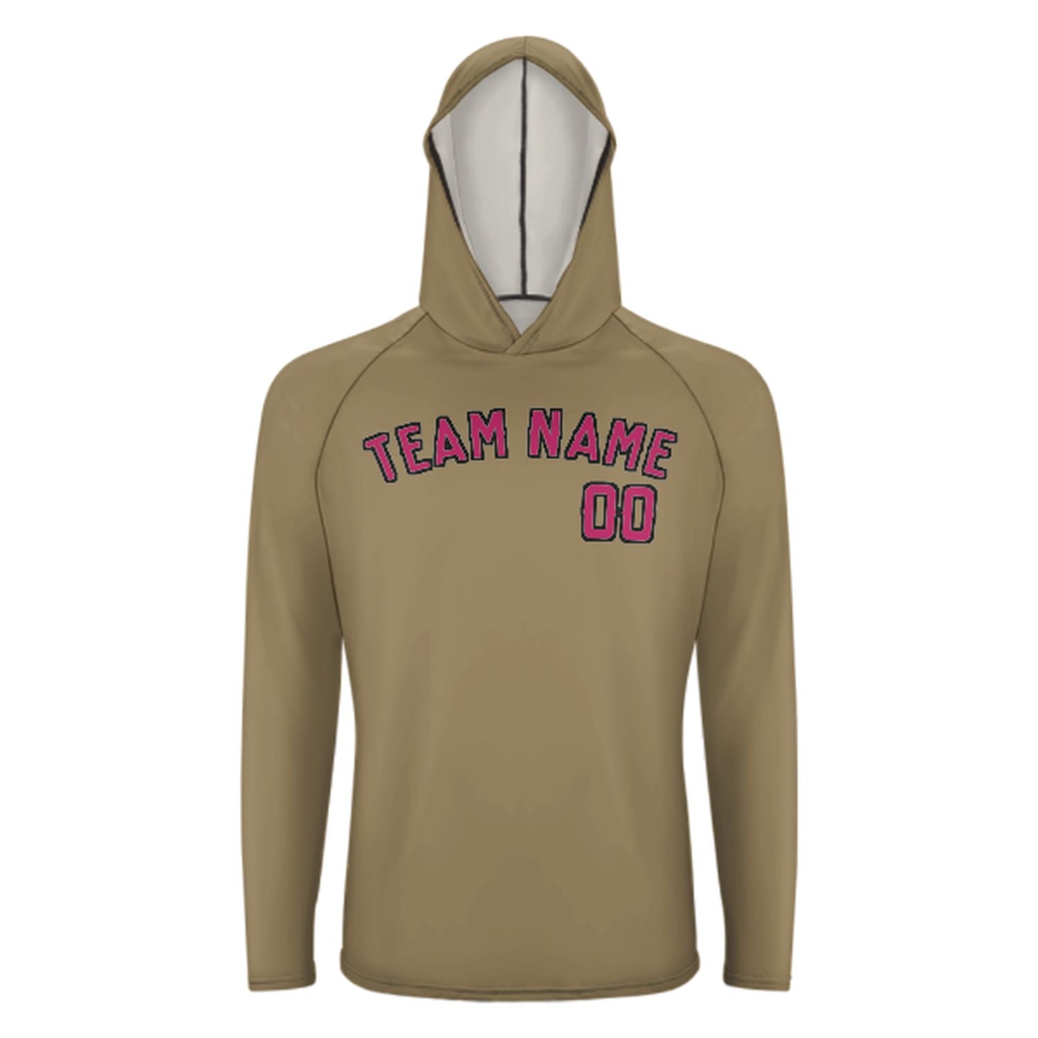 Maßgeschneidertes Hellkhaki Rosarot UV-Hoodie