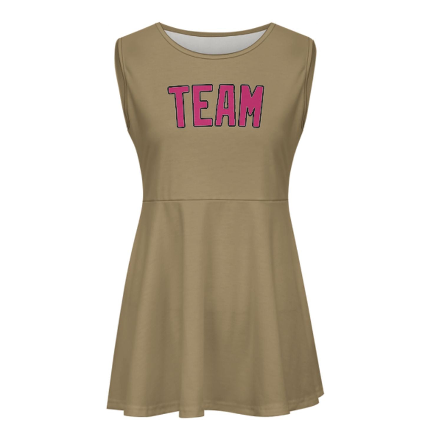 Maßgeschneidertes Hellkhaki Rosarot Cheerleader-Kleid