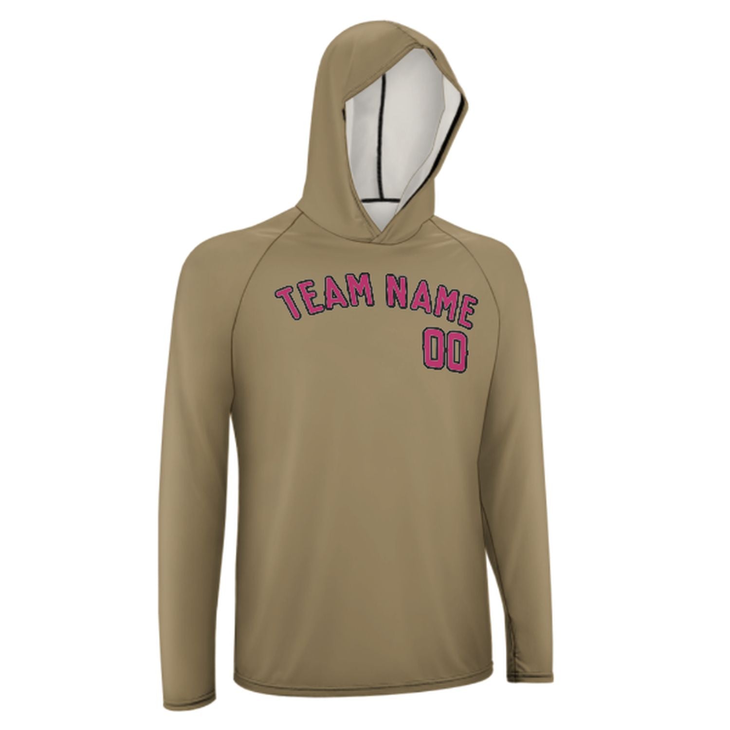 Maßgeschneidertes Hellkhaki Rosarot UV-Hoodie