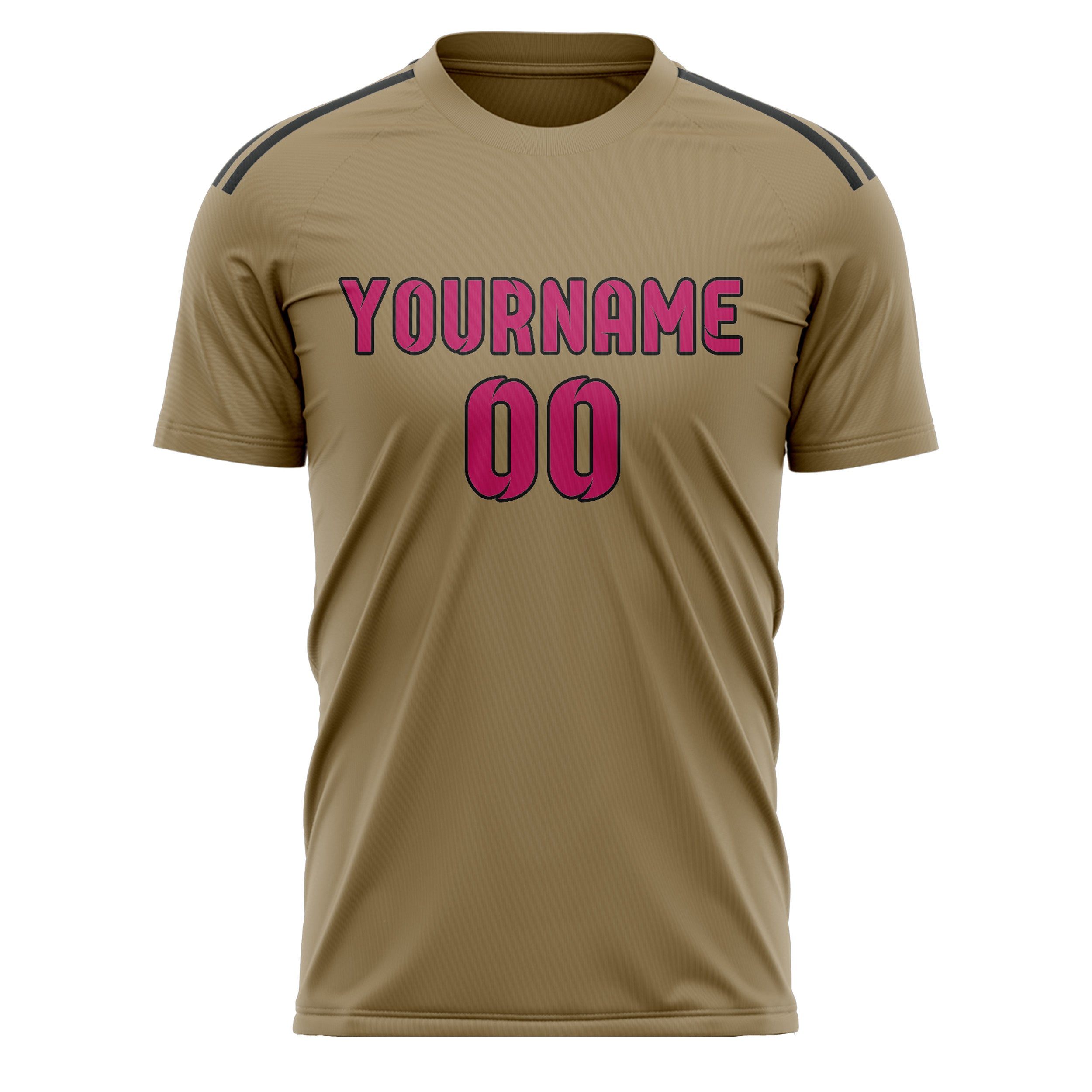 Benutzerdefiniertes Professionelles Hellkhaki Rosarot Fußballtrikot