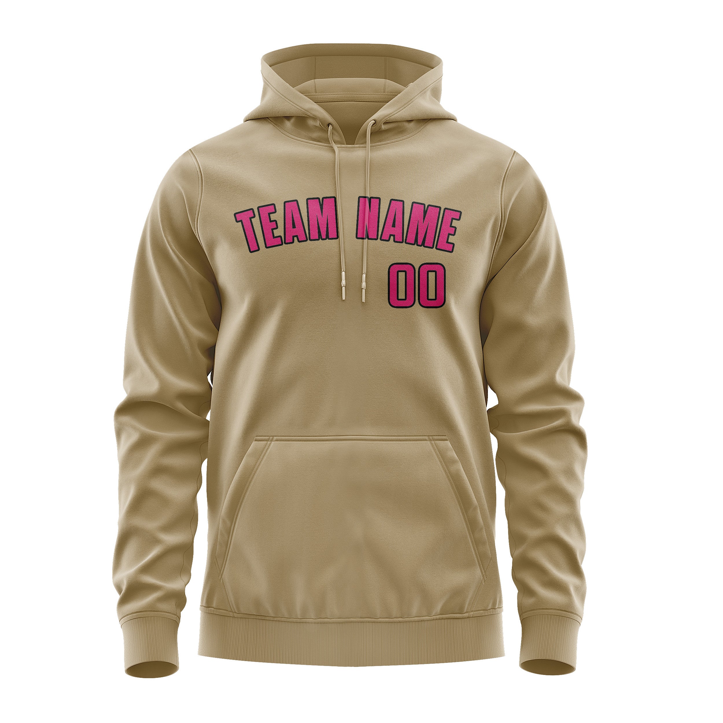 Maßgeschneidertes Hellkhaki Rosarot Hoodie