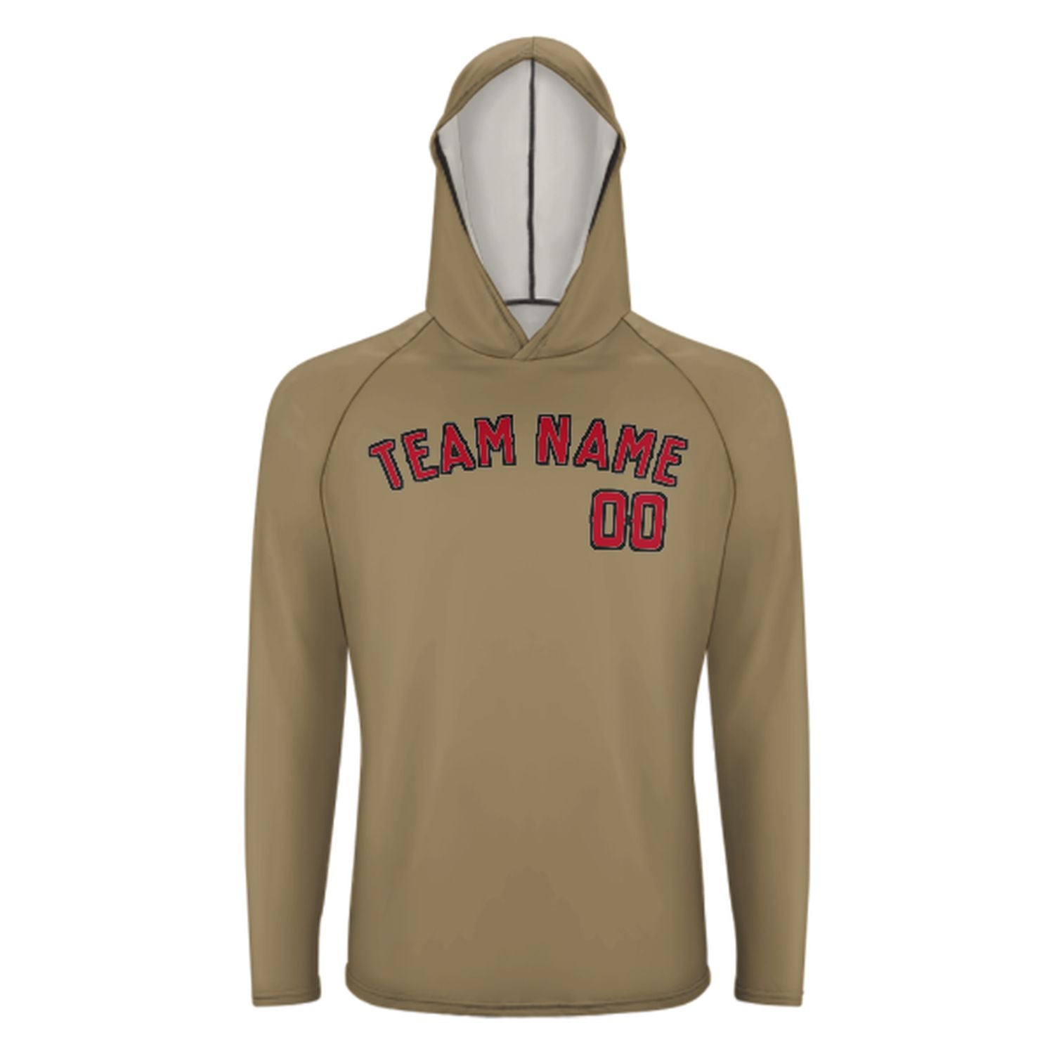 Maßgeschneidertes Hellkhaki Rot UV-Hoodie