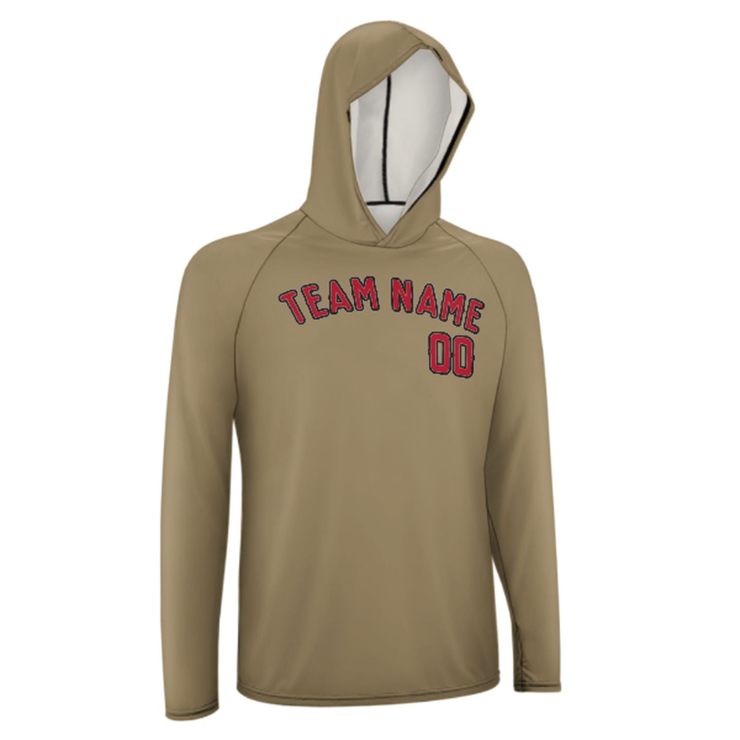 Maßgeschneidertes Hellkhaki Rot UV-Hoodie