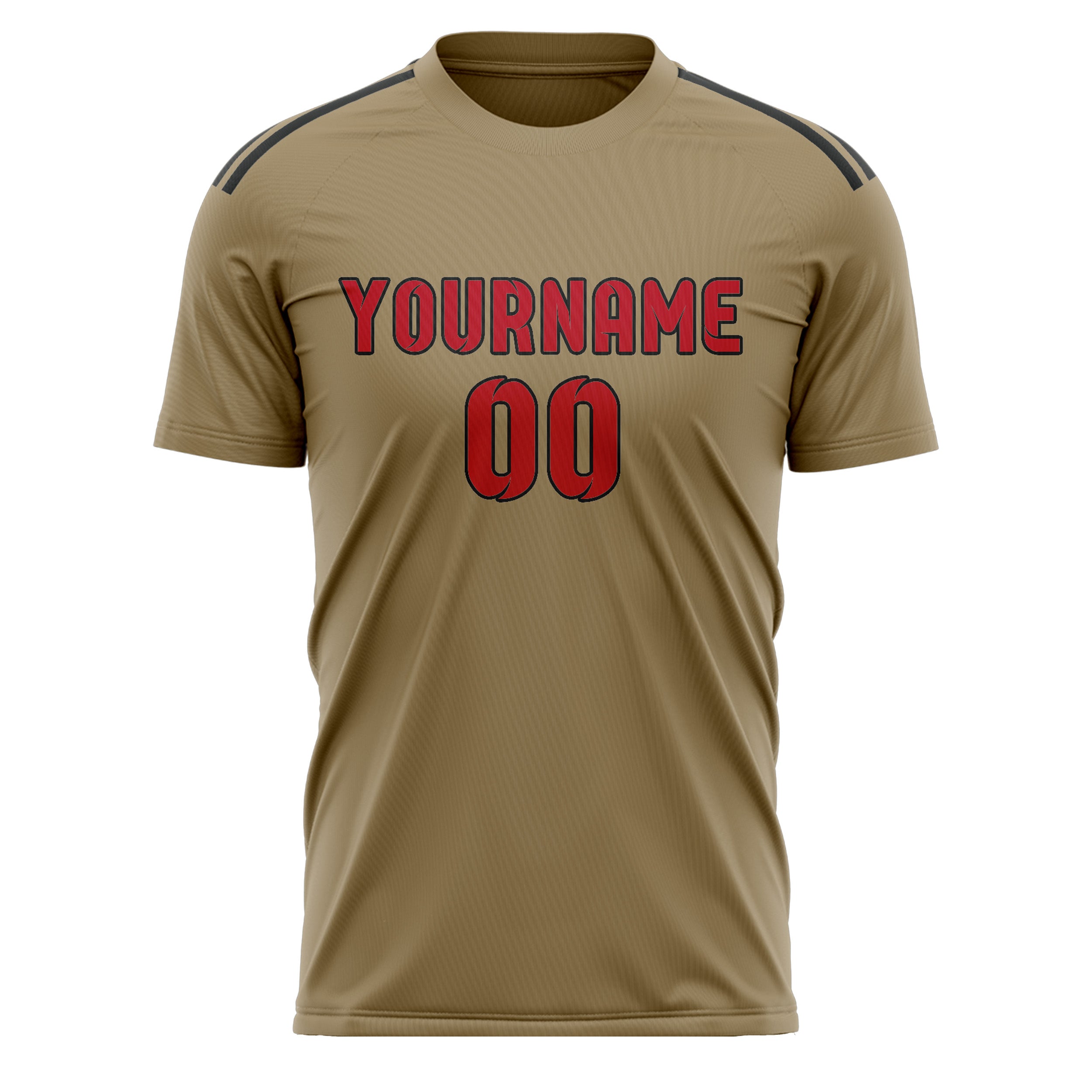 Benutzerdefiniertes Professionelles Hellkhaki Rot Fußballtrikot