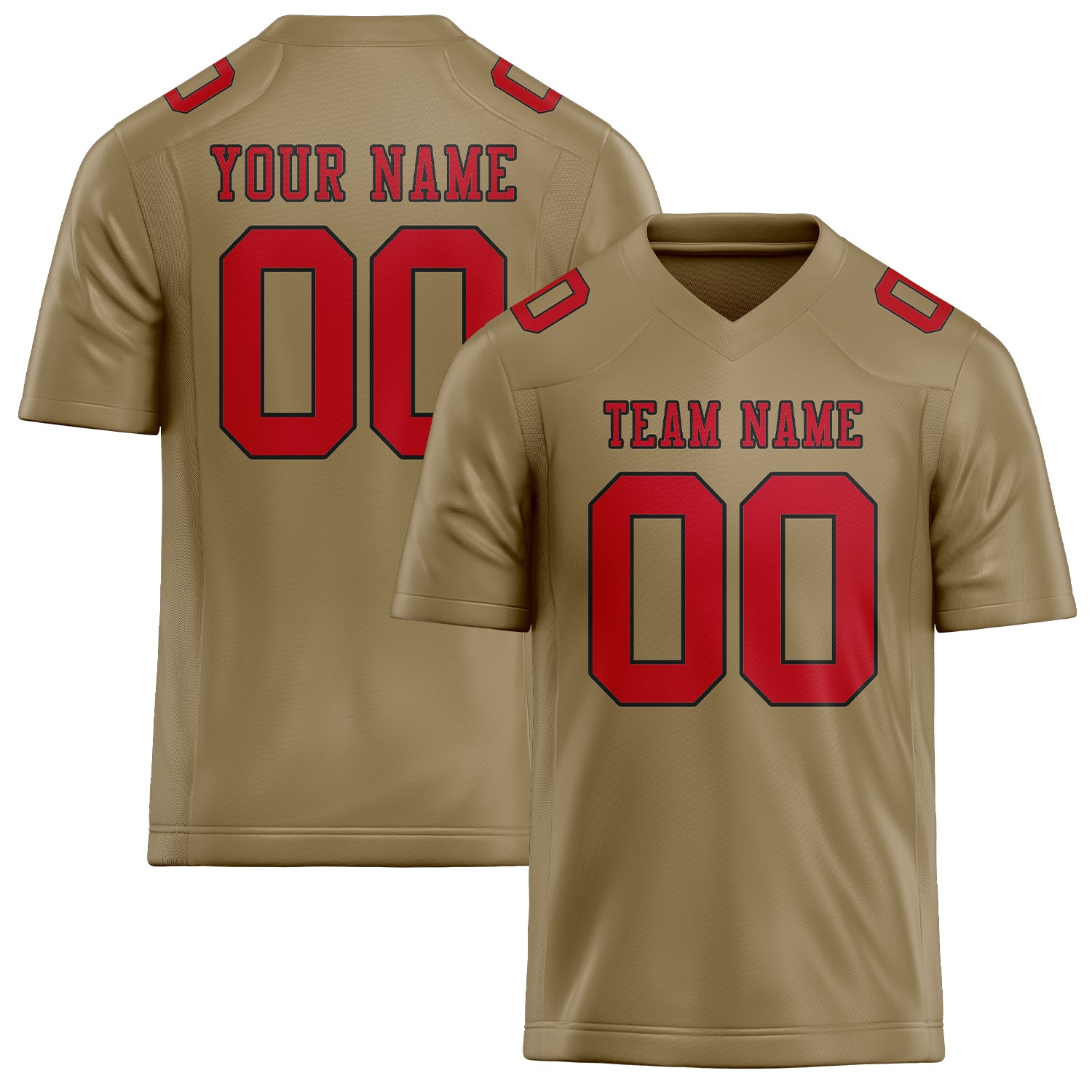 Шивач -създаден професионален Hellkhaki Red Rugby Jersey