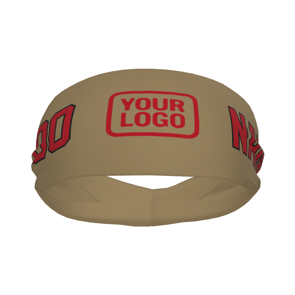 Maßgeschneidertes Hellkhaki Rot Sport Stirnband