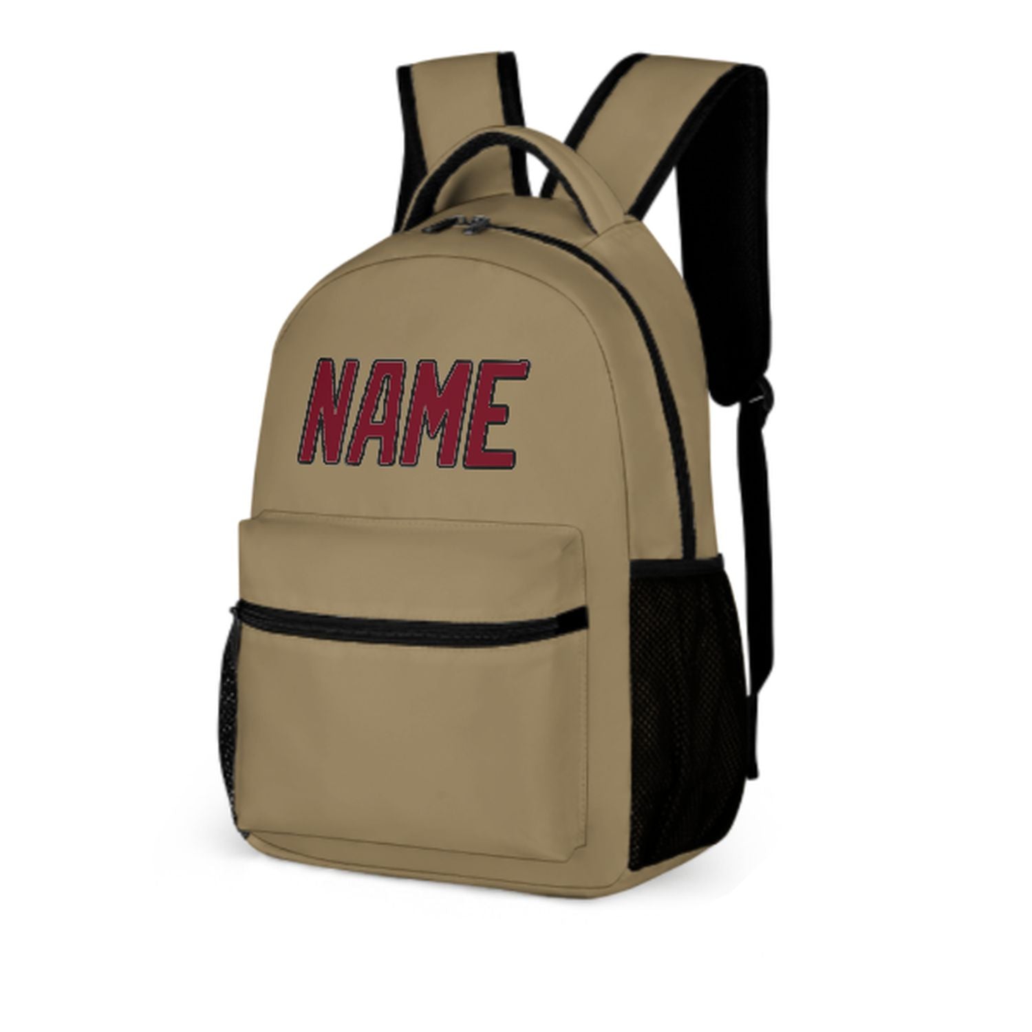 Maßgeschneidertes Hellkhaki Karmesinrot Kinderrucksack
