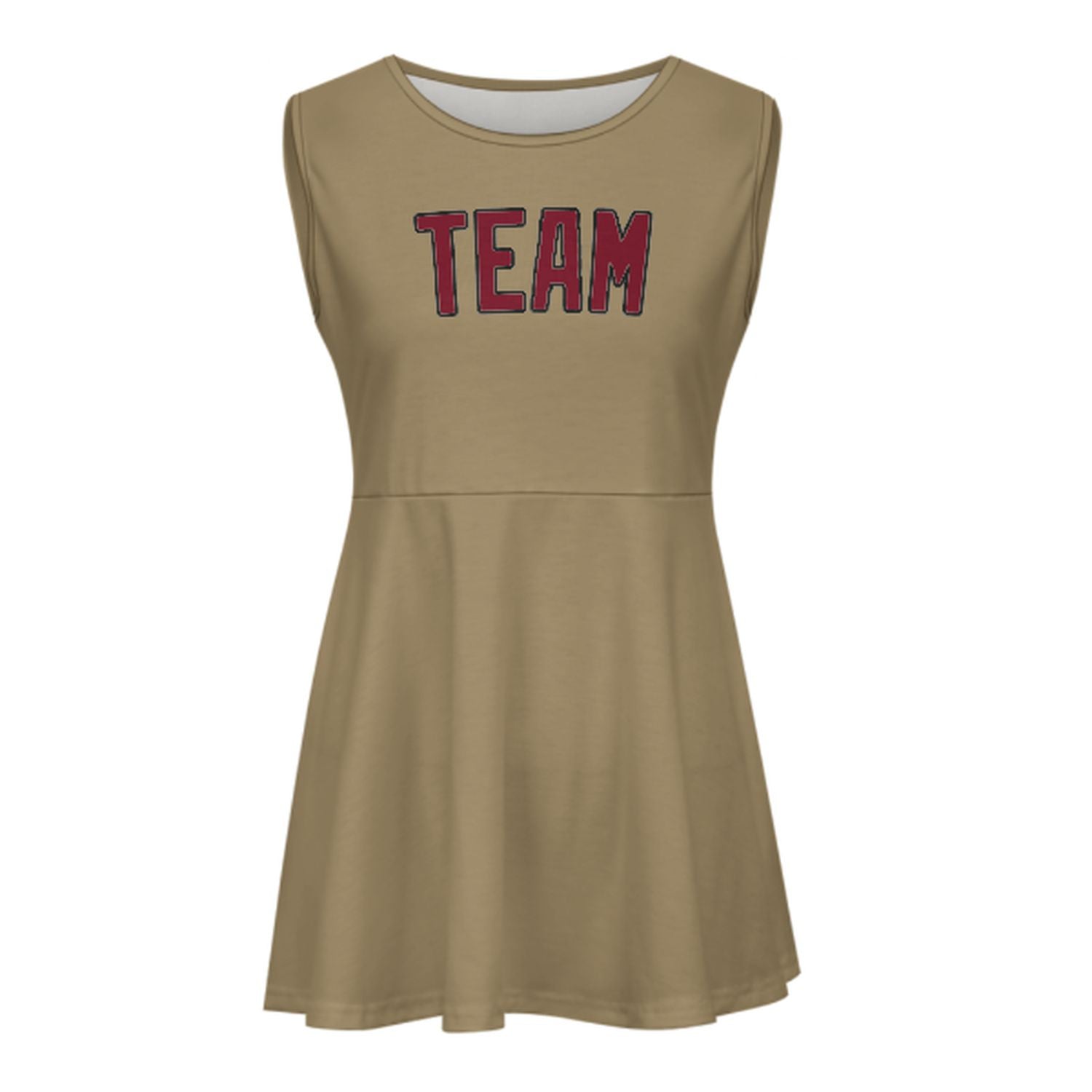 Maßgeschneidertes Hellkhaki Karmesinrot Cheerleader-Kleid