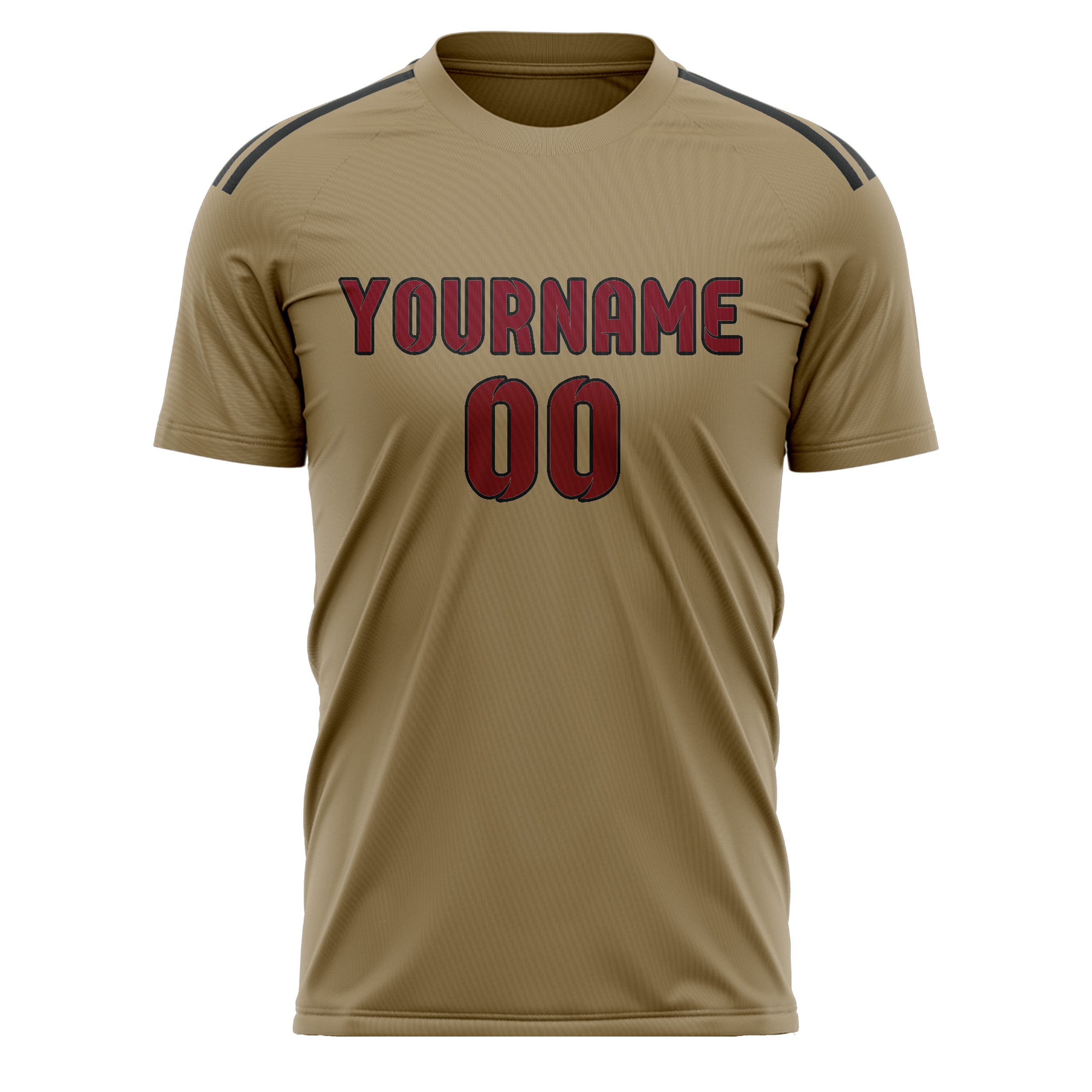 Benutzerdefiniertes Professionelles Hellkhaki Karmesinrot Fußballtrikot