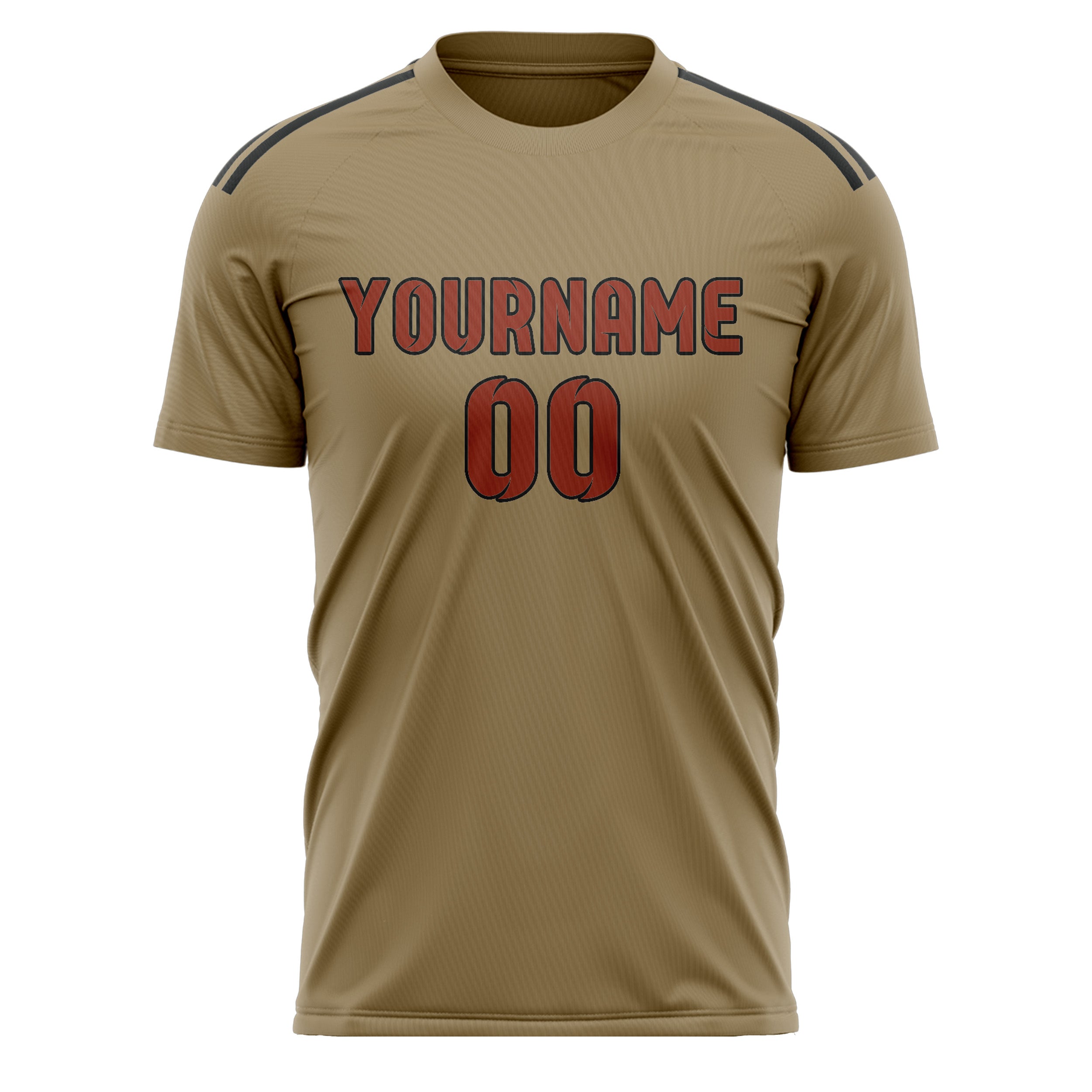 Benutzerdefiniertes Professionelles Hellkhaki Korallenrot Fußballtrikot