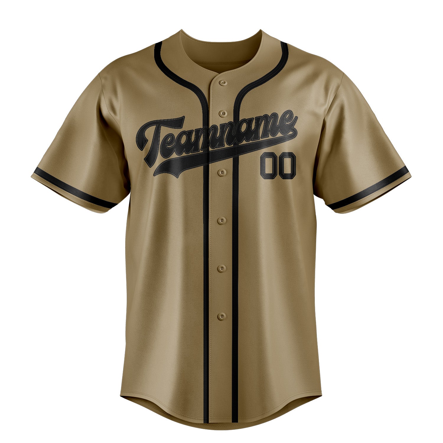 Benutzerdefiniertes Professionelles Hellkhaki Schwarz Baseballtrikot