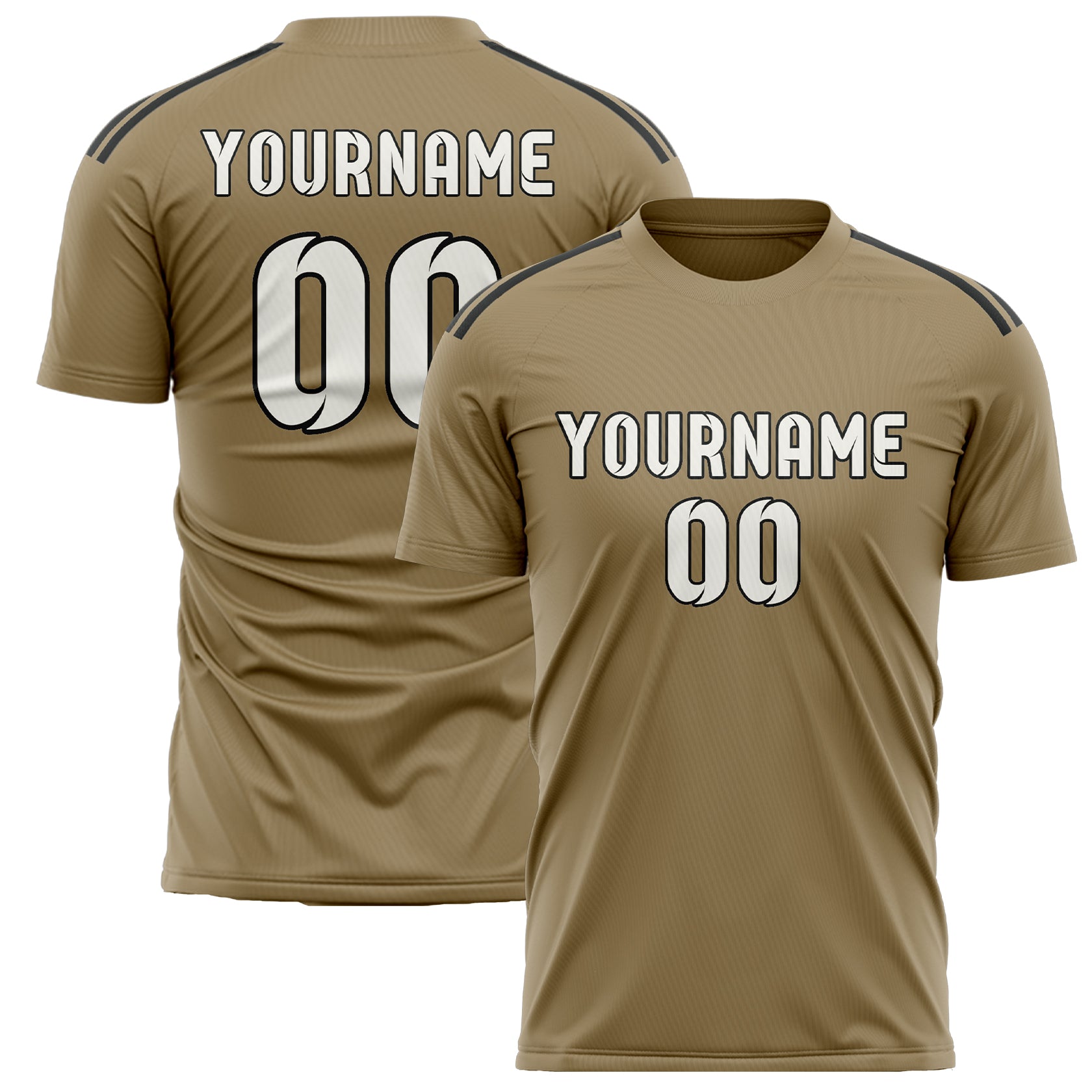 Benutzerdefiniertes Professionelles Hellkhaki Weiß Fußballtrikot