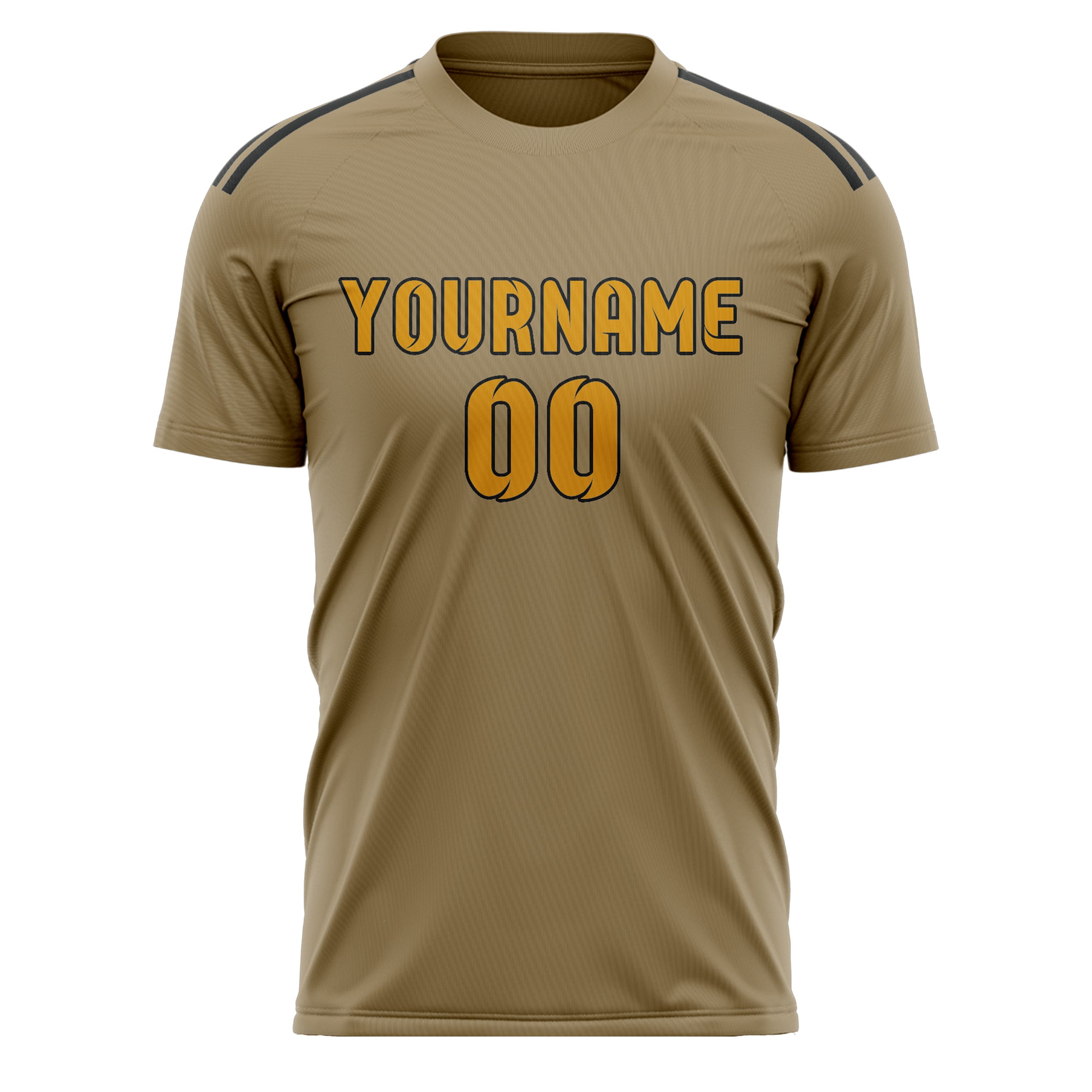 Benutzerdefiniertes Professionelles Hellkhaki Gelb Fußballtrikot