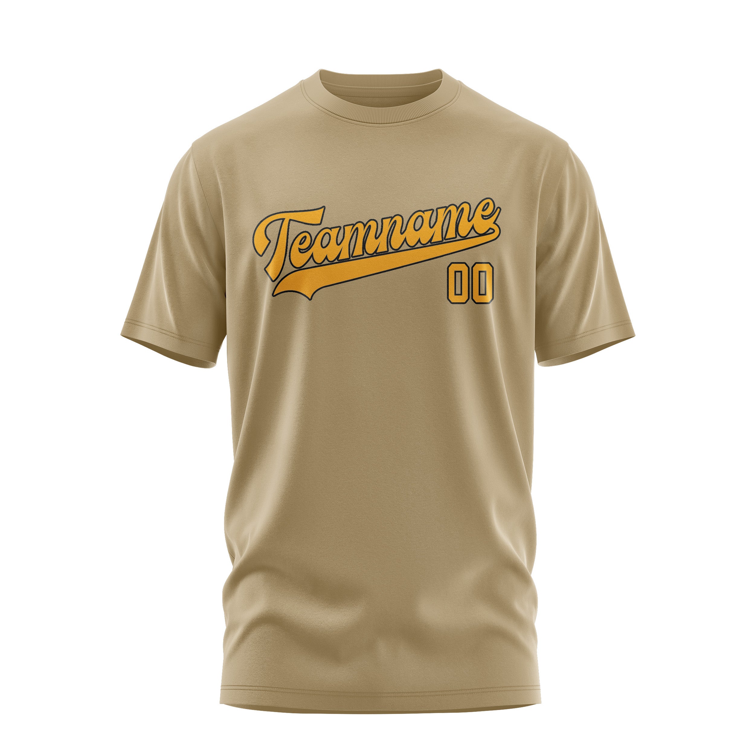 Maßgeschneidertes Hellkhaki Gelb T-Shirt