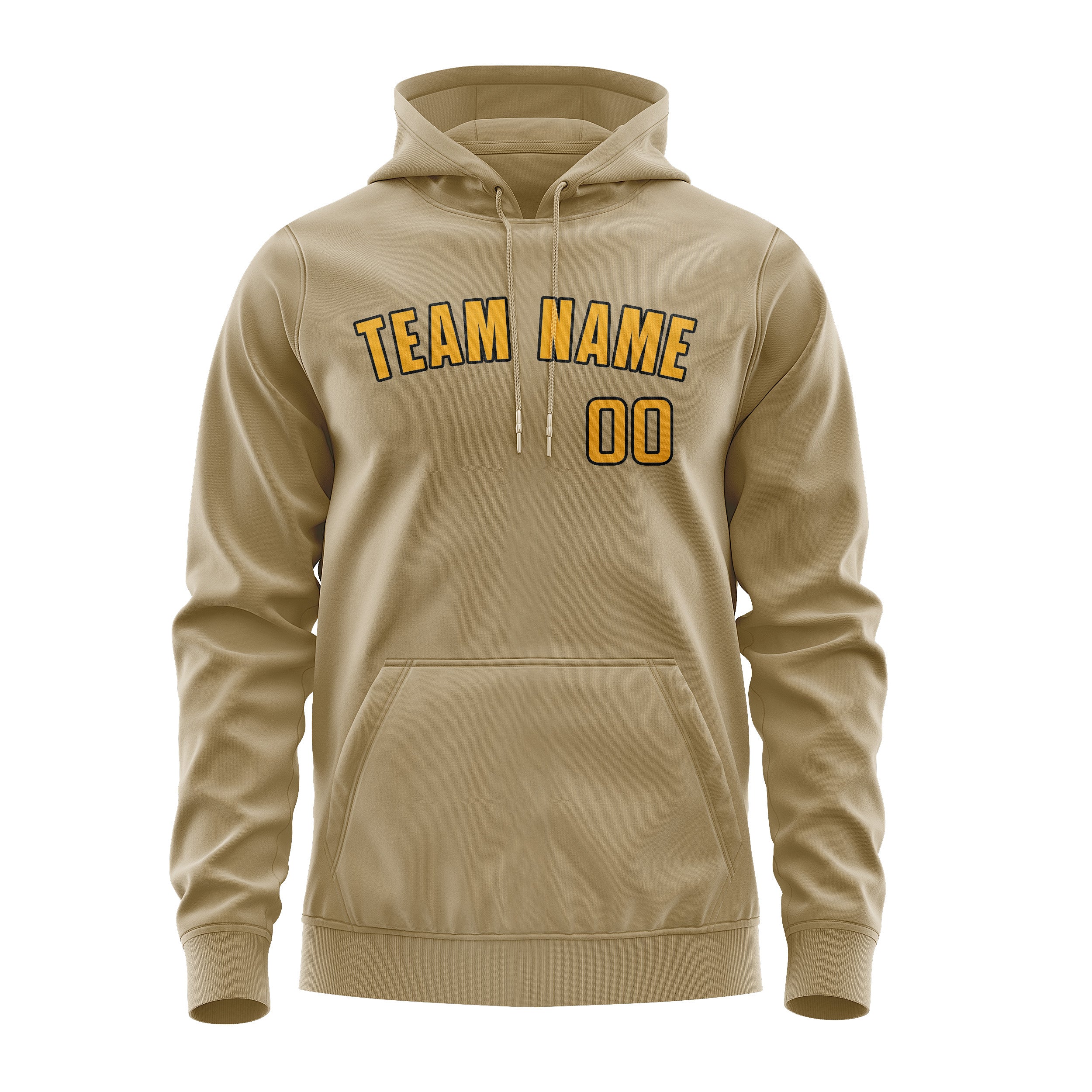 Maßgeschneidertes Hellkhaki Gelb Hoodie