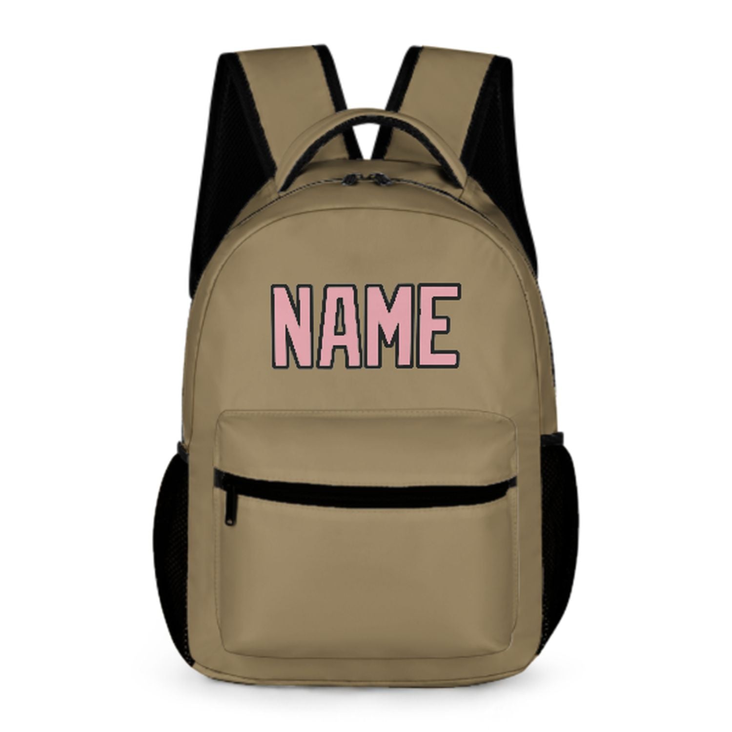 Maßgeschneidertes Hellkhaki Rosa Kinderrucksack