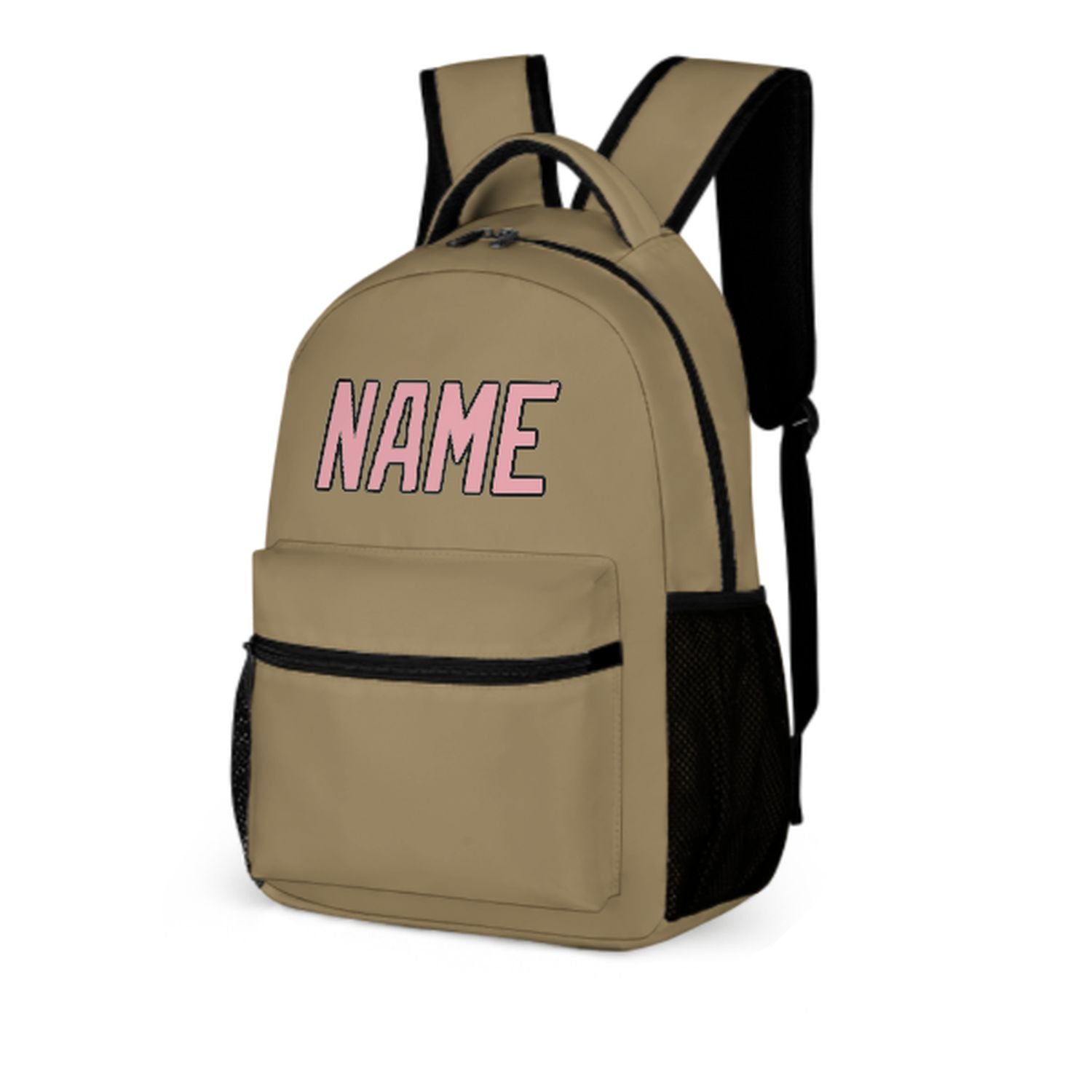 Maßgeschneidertes Hellkhaki Rosa Kinderrucksack