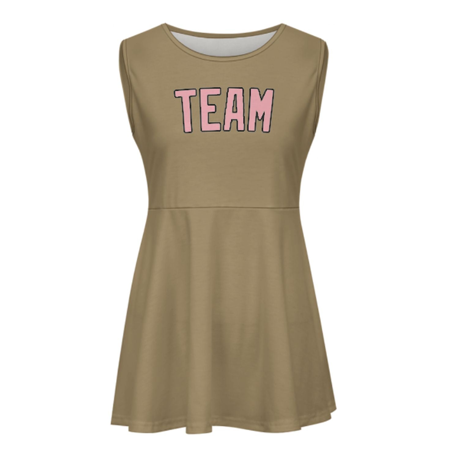 Maßgeschneidertes Hellkhaki Rosa Cheerleader-Kleid
