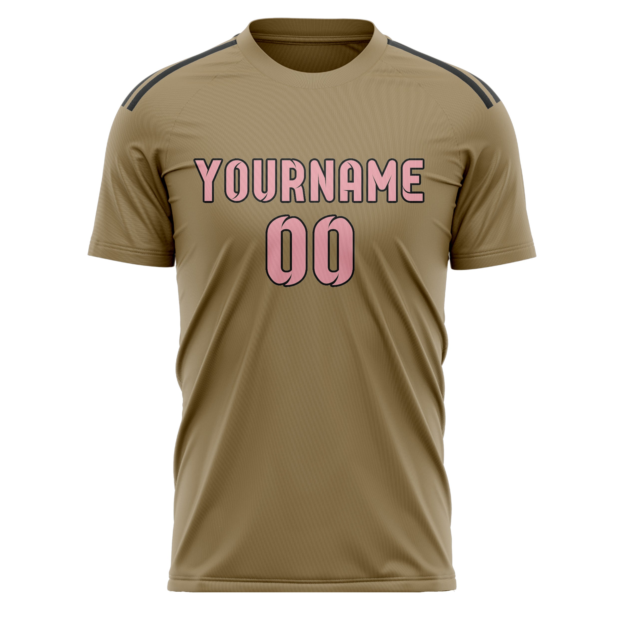 Benutzerdefiniertes Professionelles Hellkhaki Rosa Fußballtrikot