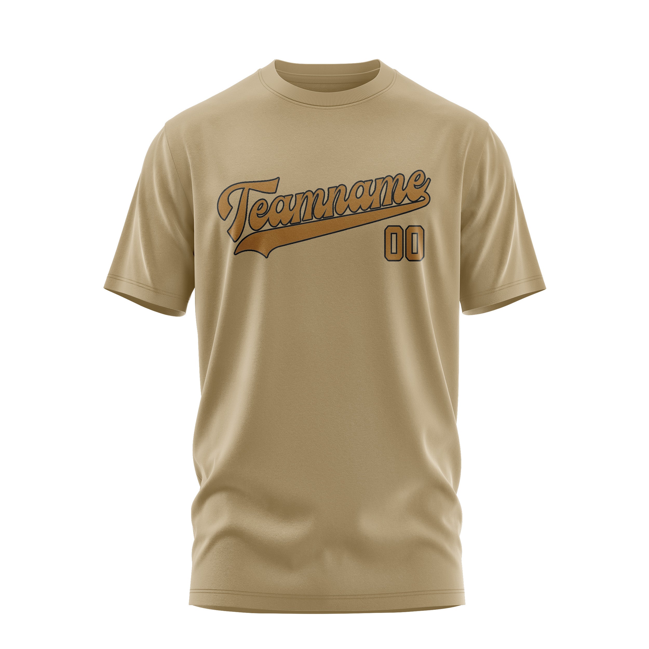 Maßgeschneidertes Hellkhaki Khaki T-Shirt