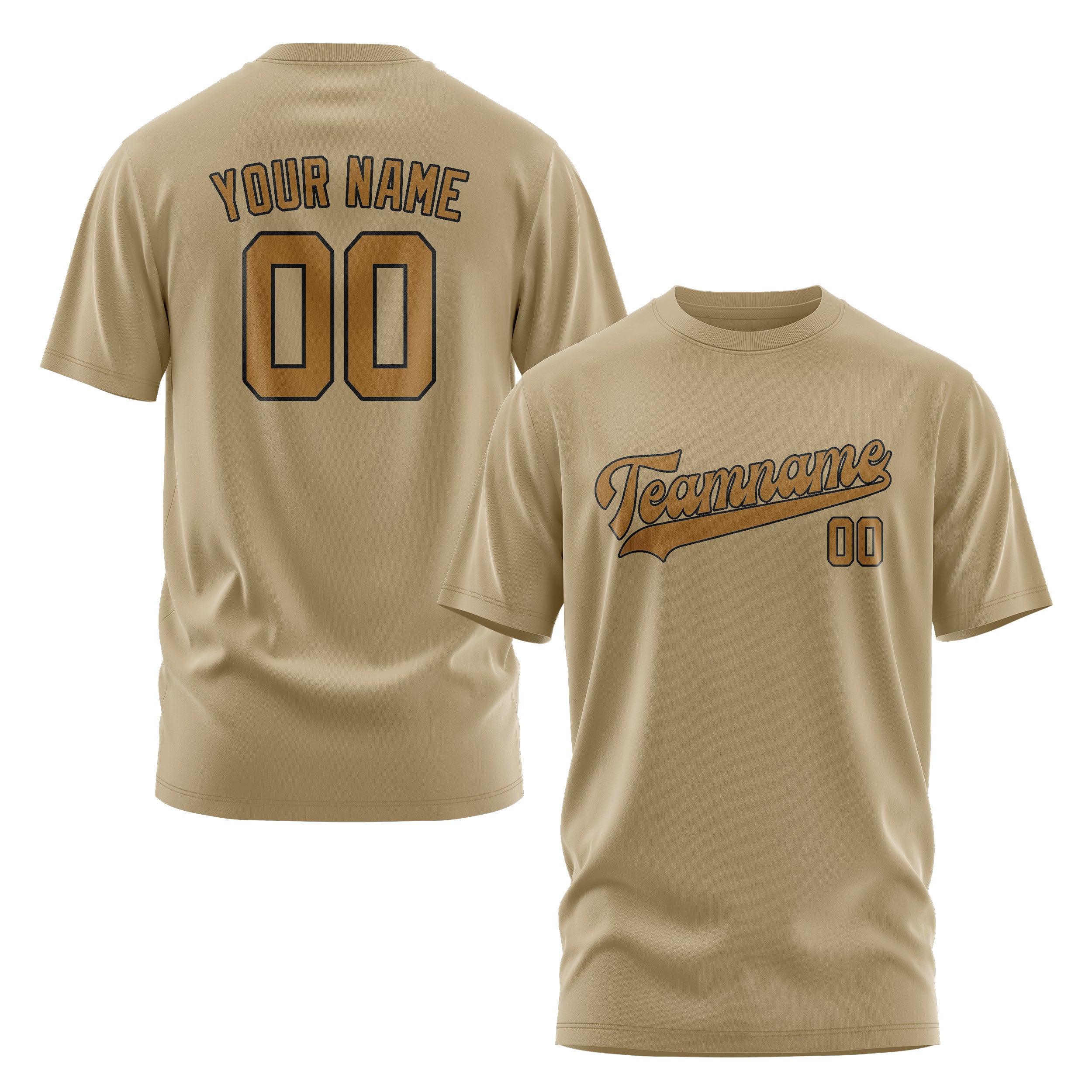 Maßgeschneidertes Hellkhaki Khaki T-Shirt