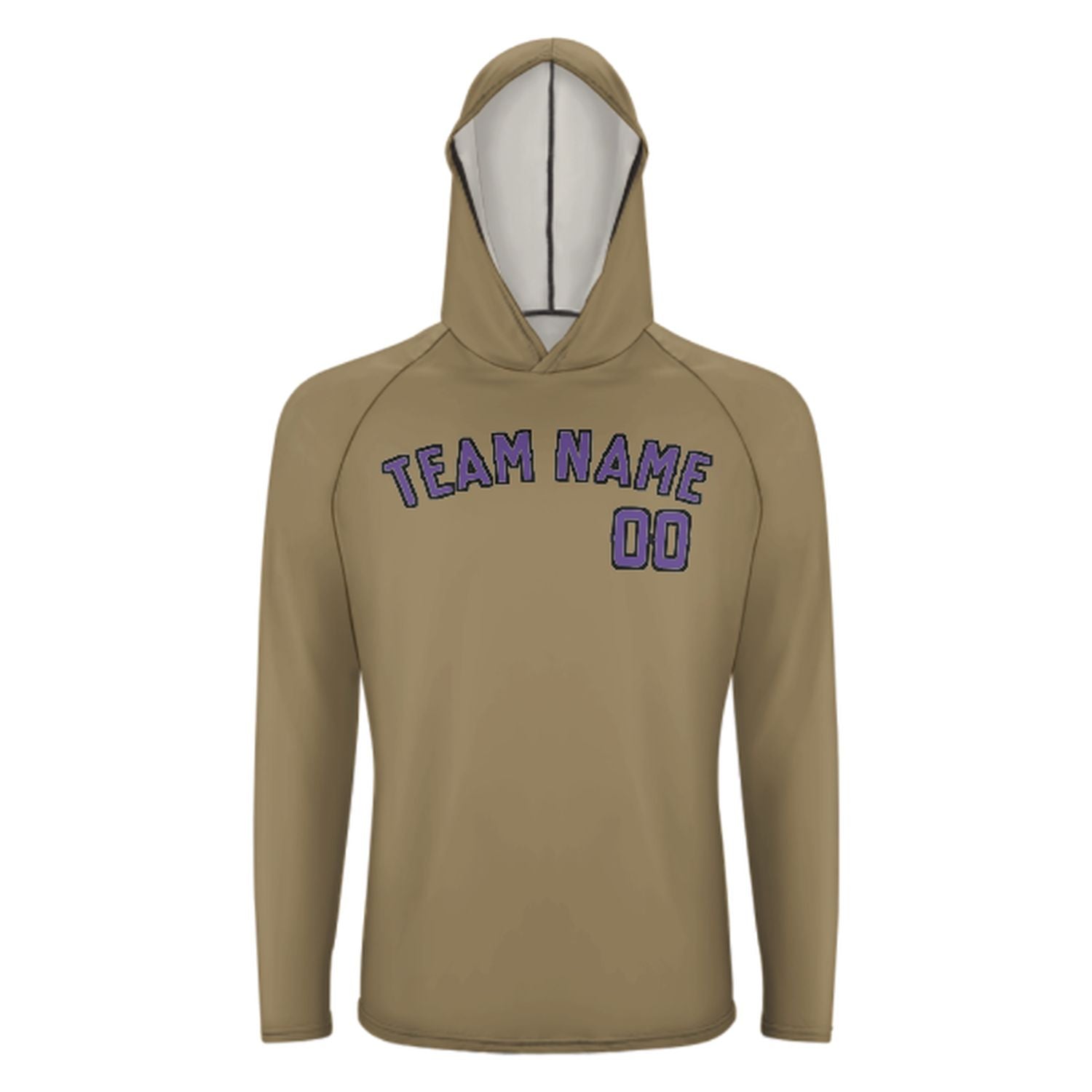 Maßgeschneidertes Hellkhaki Lavendel UV-Hoodie