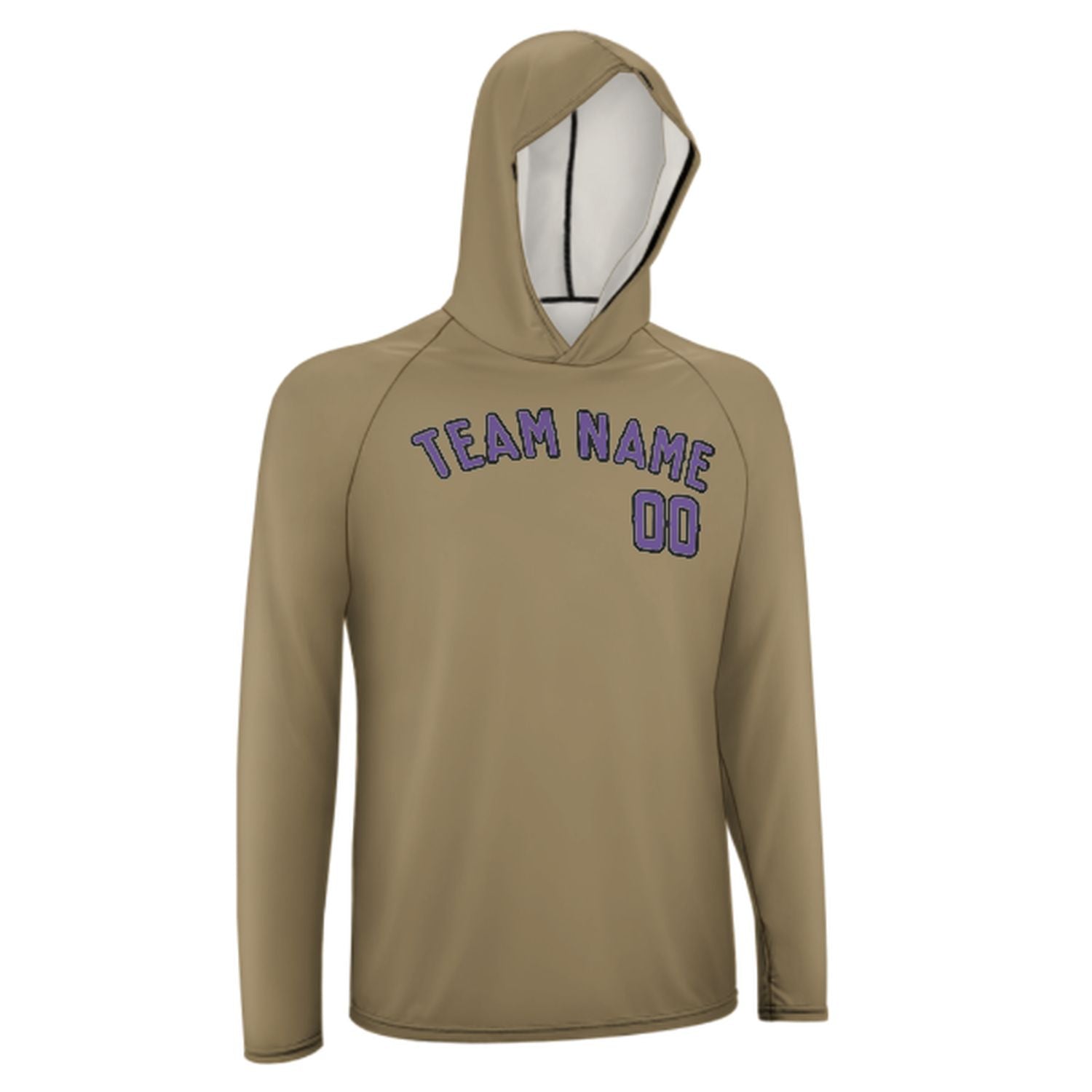 Maßgeschneidertes Hellkhaki Lavendel UV-Hoodie