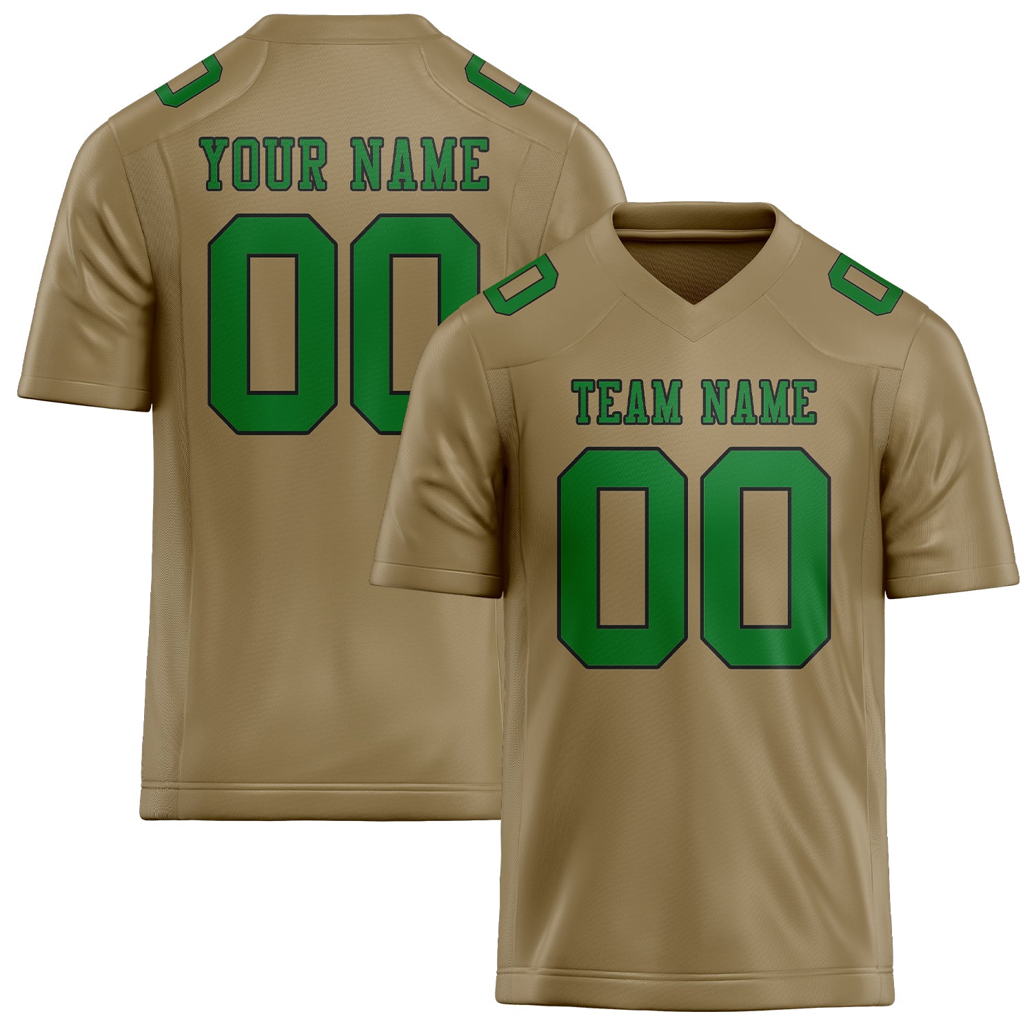 Шивач -създаден професионален Hellkhaki Emerald Green Rugby Jersey
