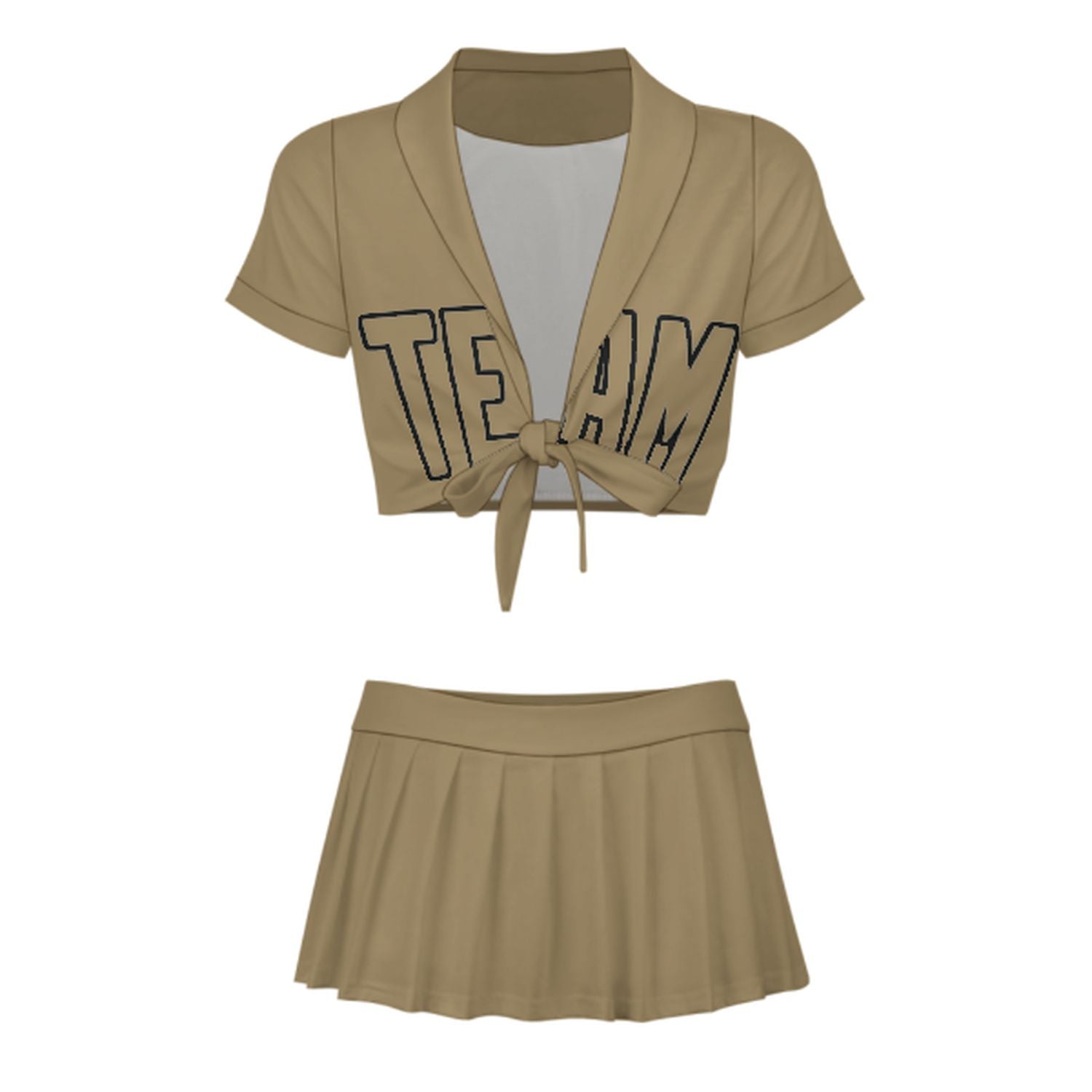 Maßgeschneidertes Hellkhaki Hellkhaki Cheerleader Outfit Set