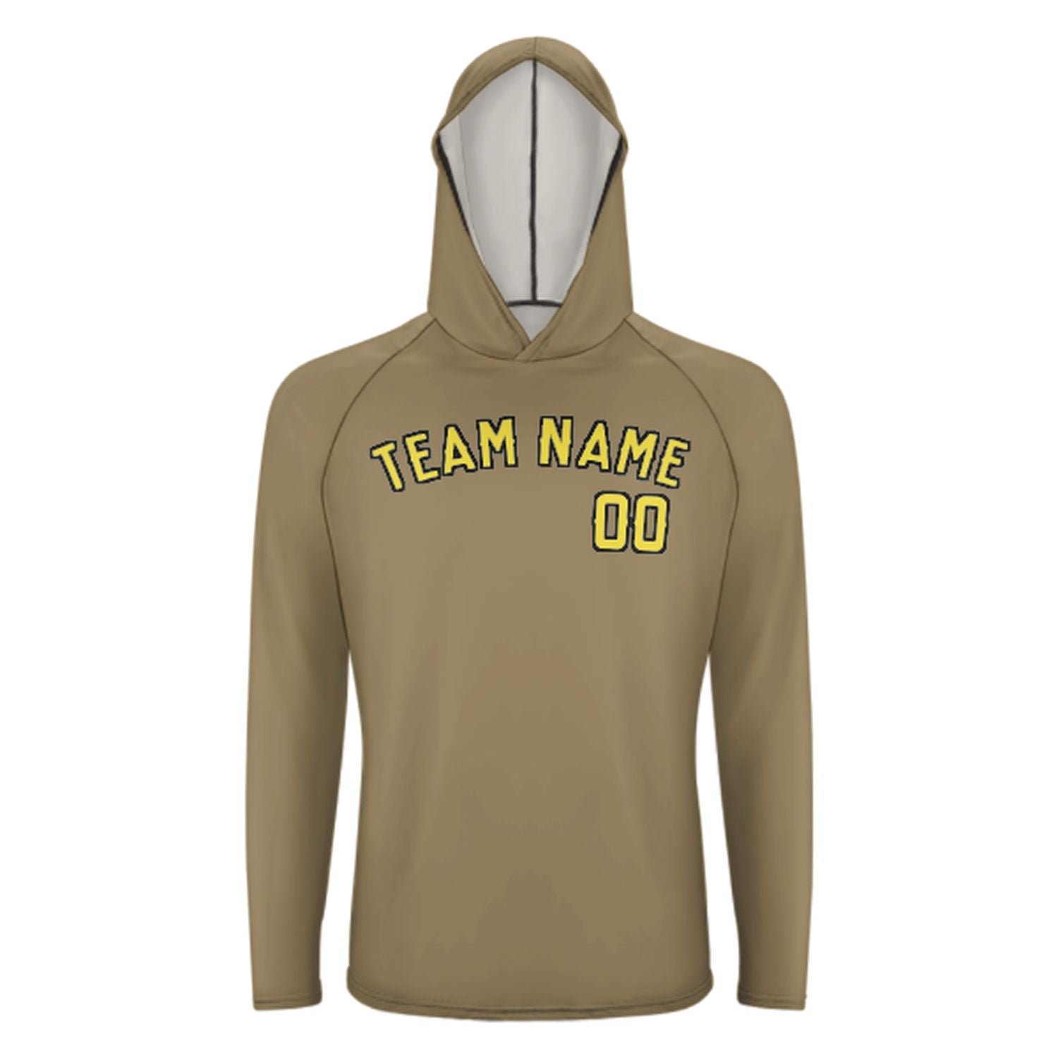 Maßgeschneidertes Hellkhaki Blassgelb UV-Hoodie