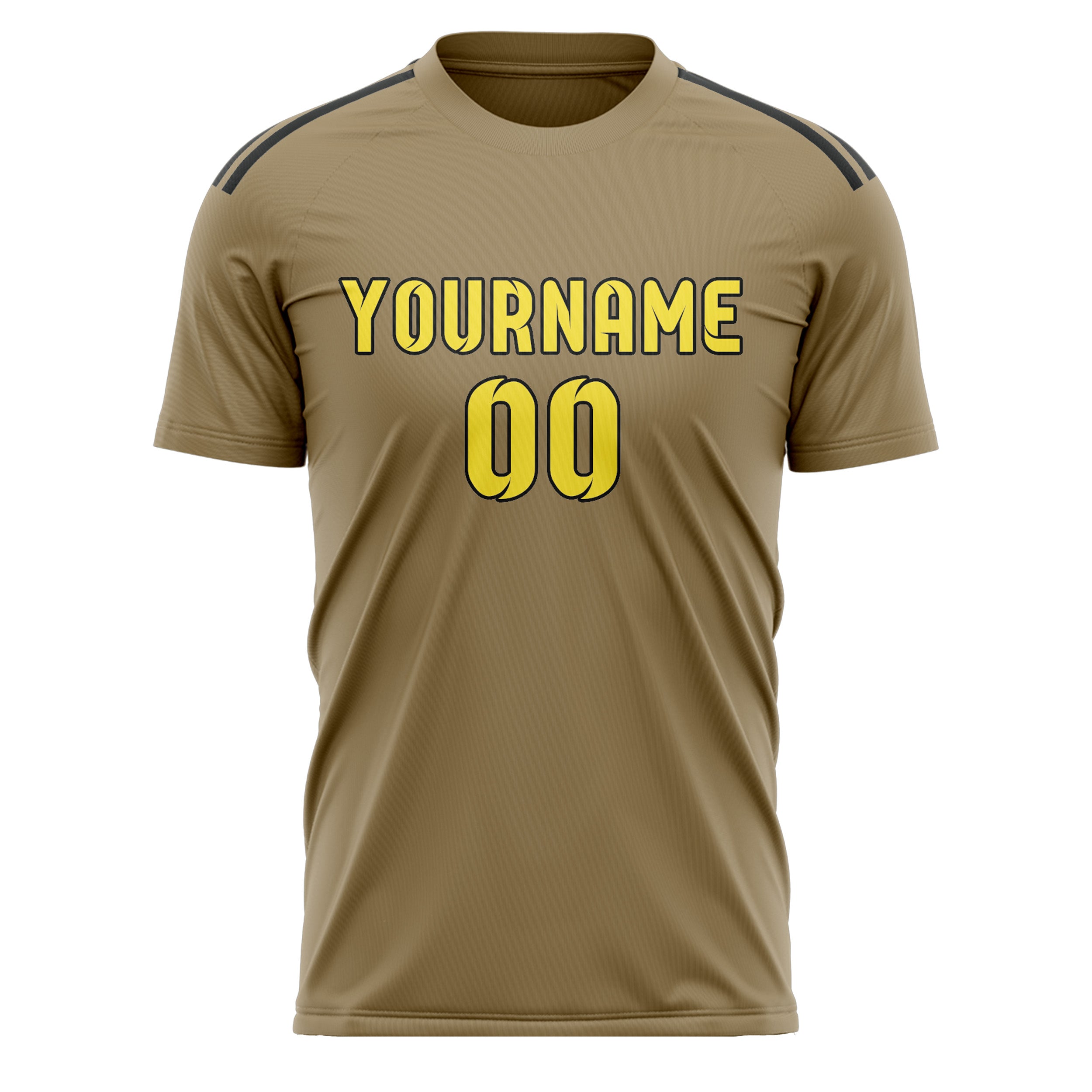Benutzerdefiniertes Professionelles Hellkhaki Blassgelb Fußballtrikot