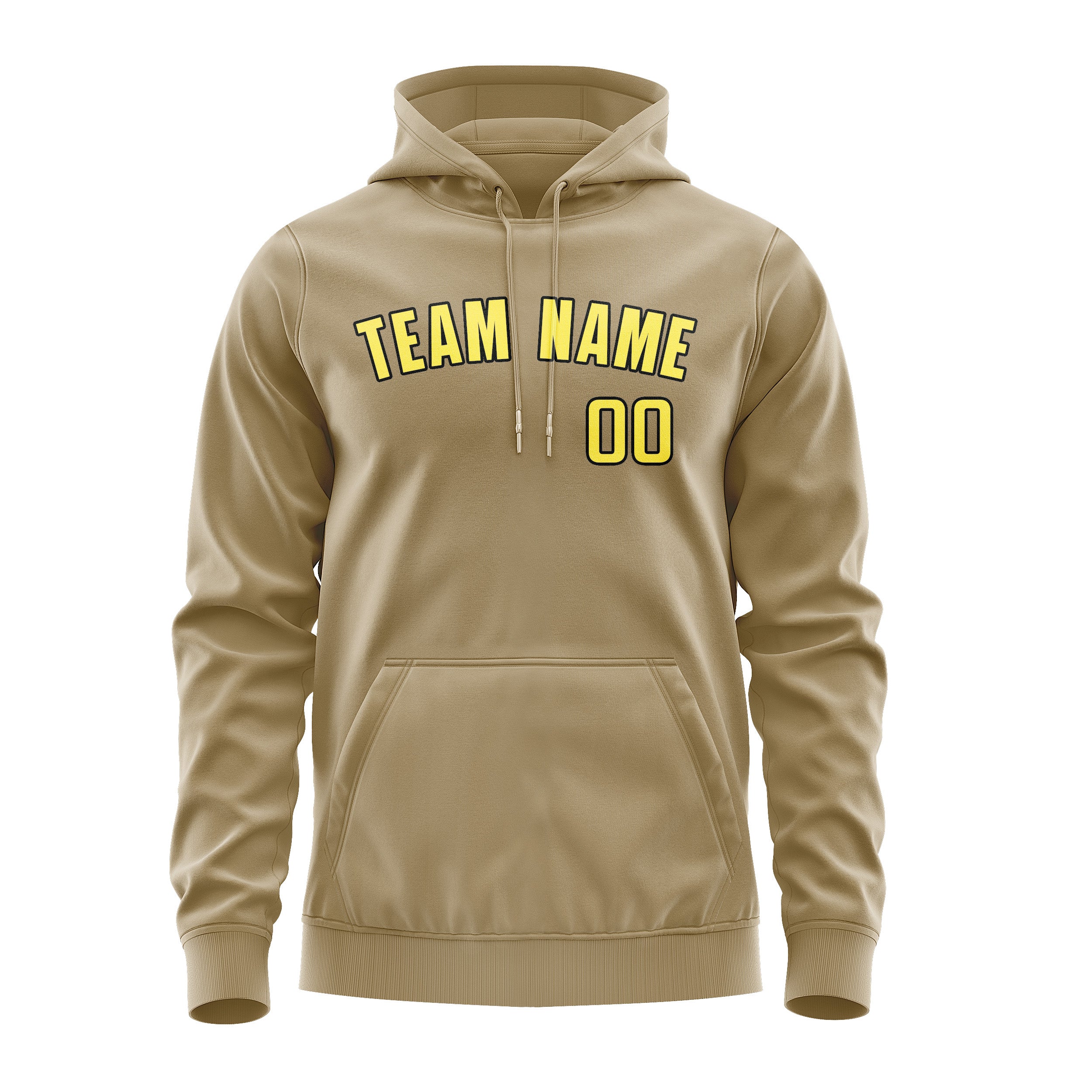 Maßgeschneidertes Hellkhaki Blassgelb Hoodie