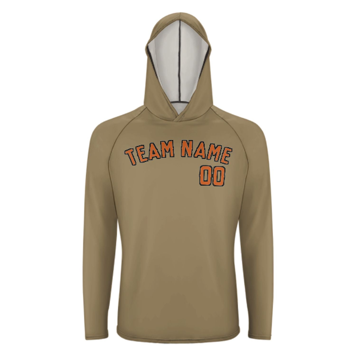 Maßgeschneidertes Hellkhaki Orange UV-Hoodie