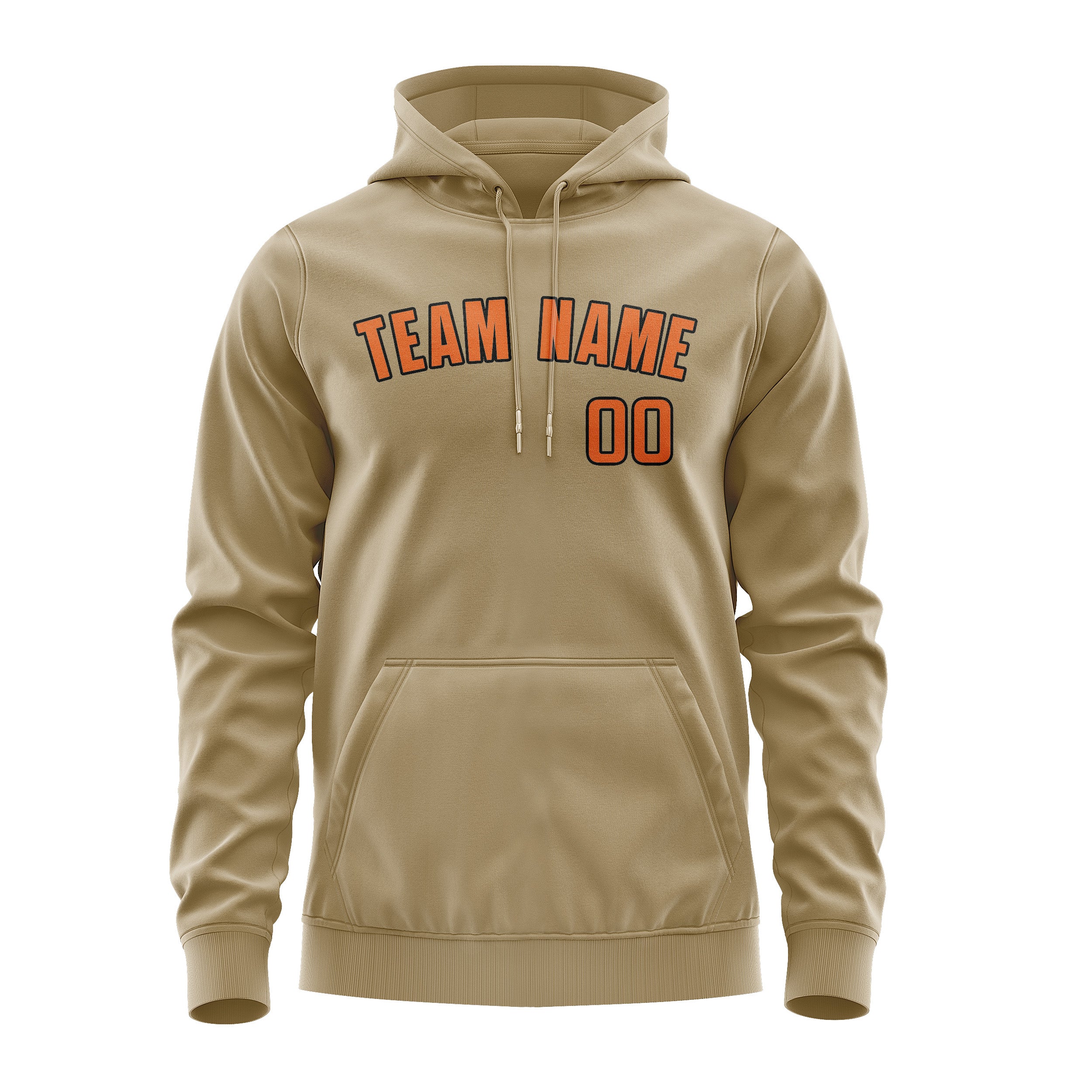 Maßgeschneidertes Hellkhaki Orange Hoodie