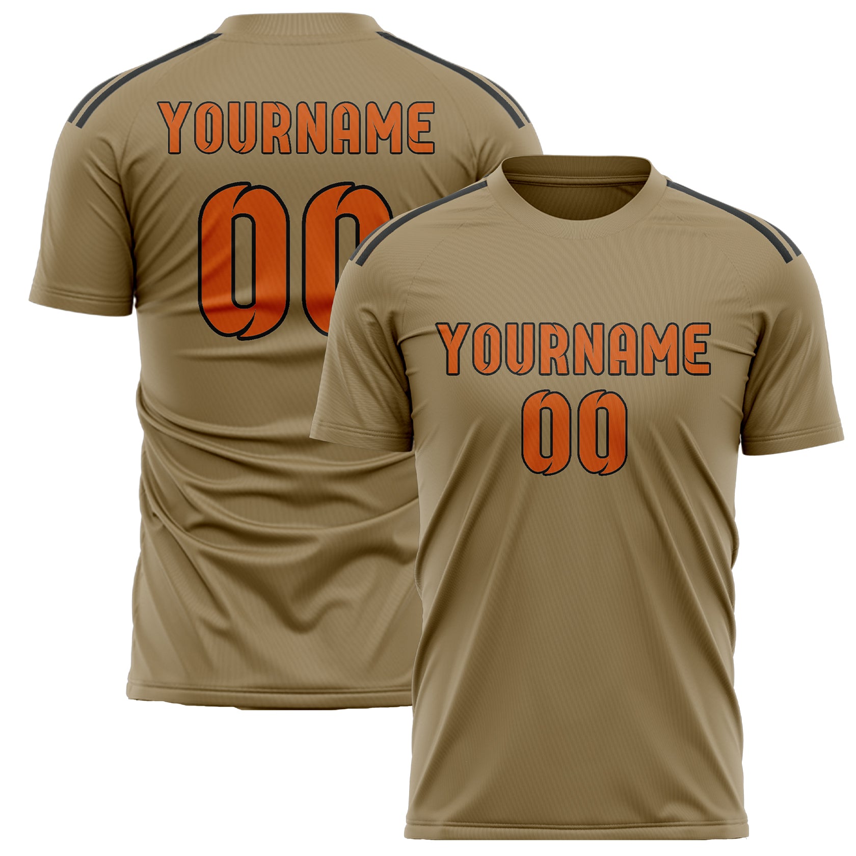 Benutzerdefiniertes Professionelles Hellkhaki Orange Fußballtrikot