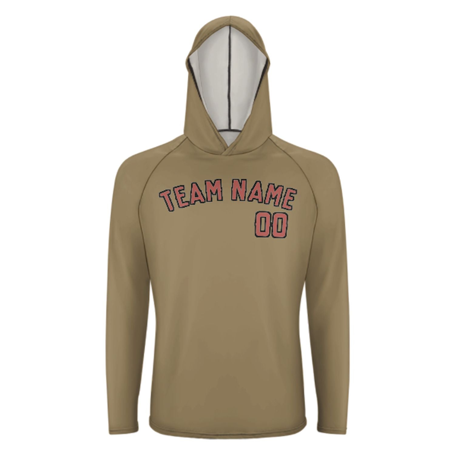 Maßgeschneidertes Hellkhaki Kupferrose UV-Hoodie