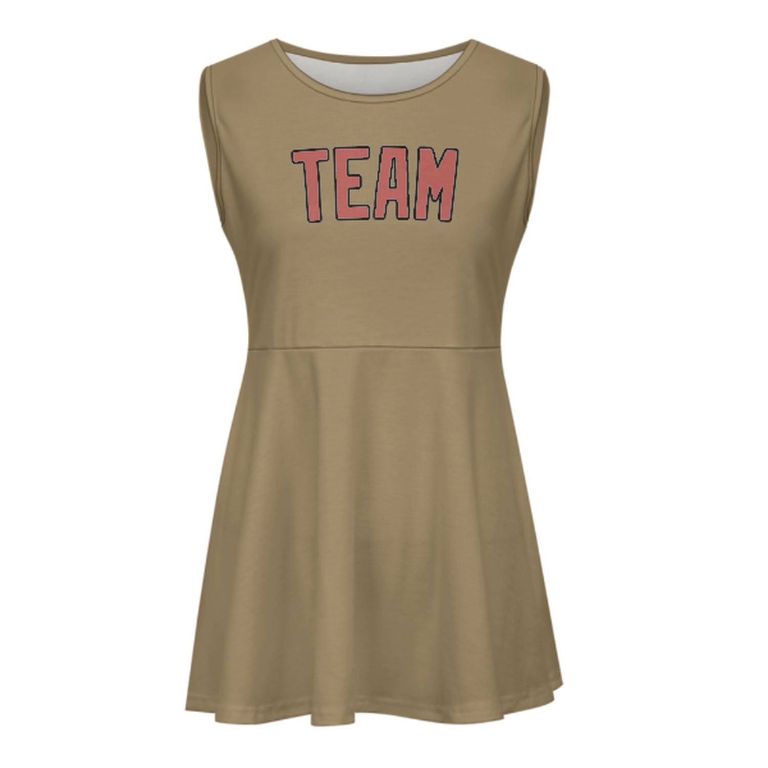 Maßgeschneidertes Hellkhaki Kupferrose Cheerleader-Kleid
