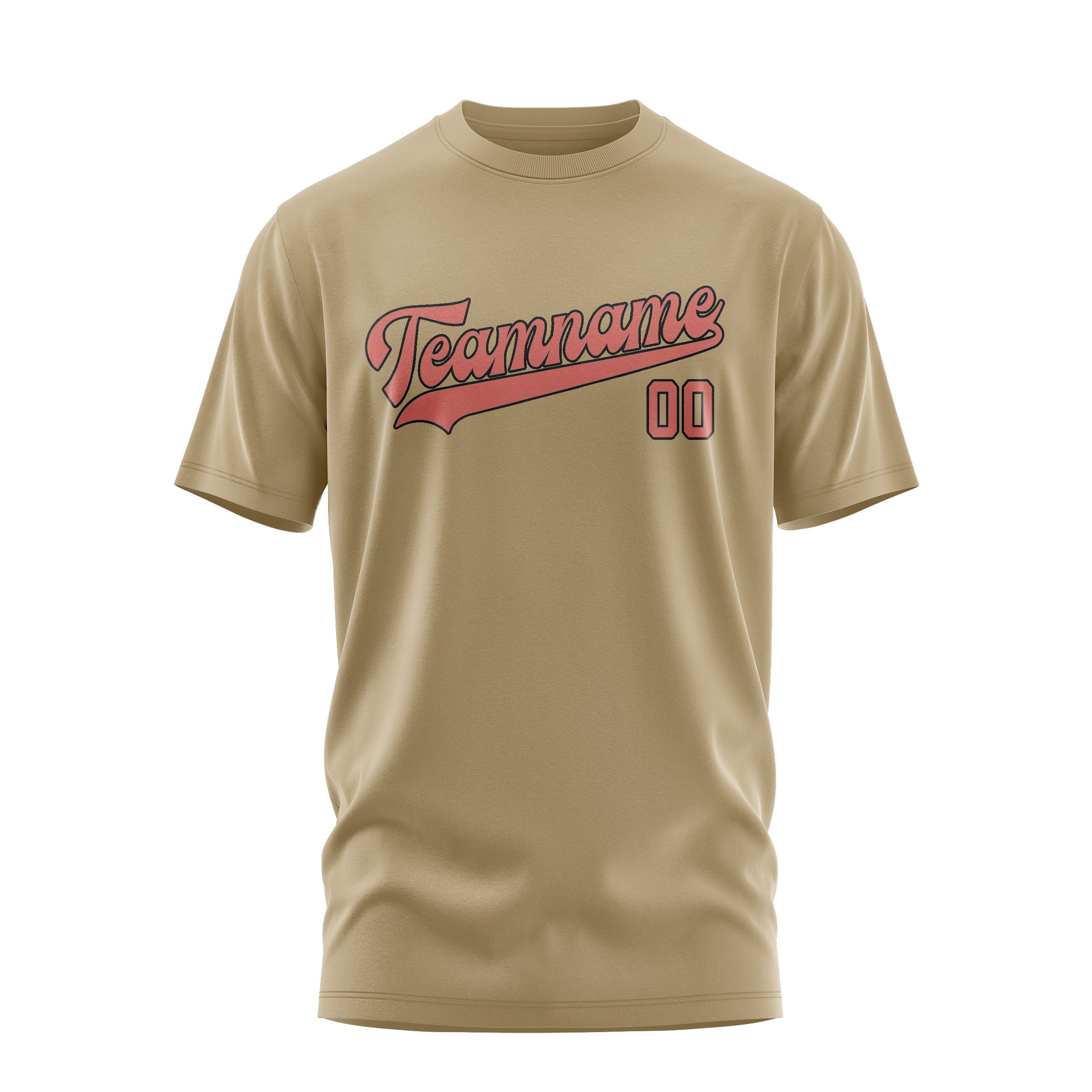 Maßgeschneidertes Hellkhaki Kupferrose T-Shirt