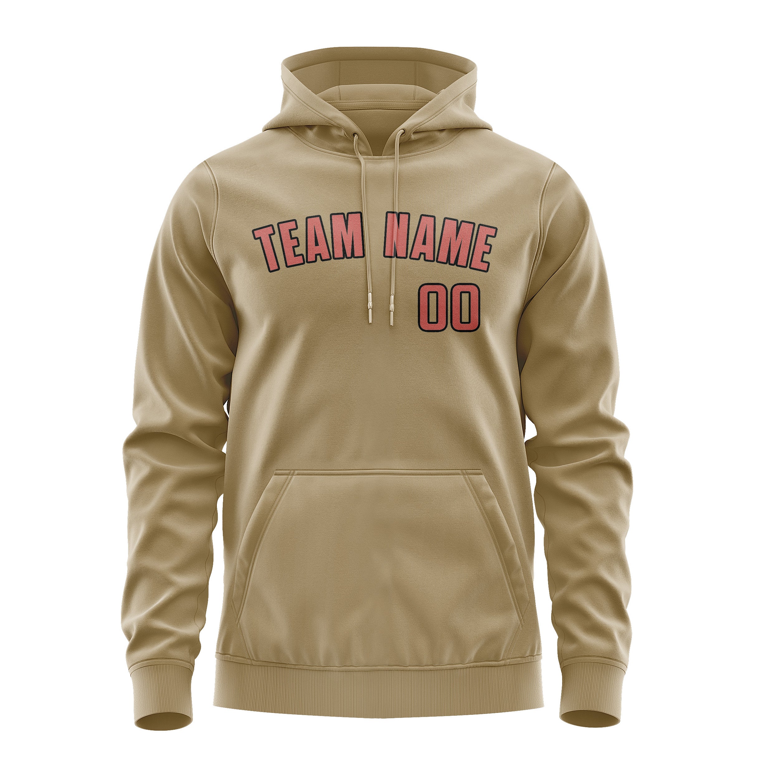 Maßgeschneidertes Hellkhaki Kupferrose Hoodie