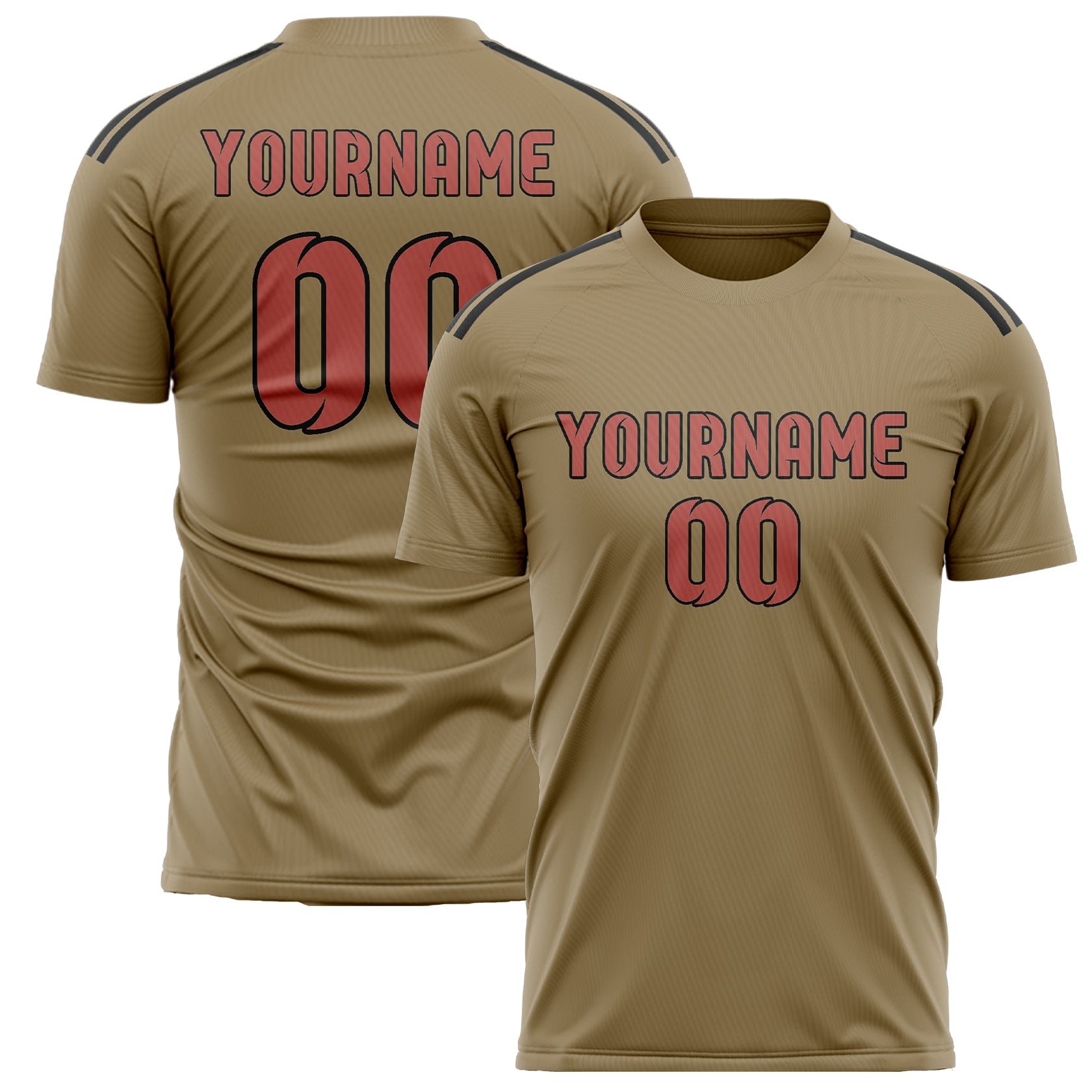 Benutzerdefiniertes Professionelles Hellkhaki Kupferrose Fußballtrikot