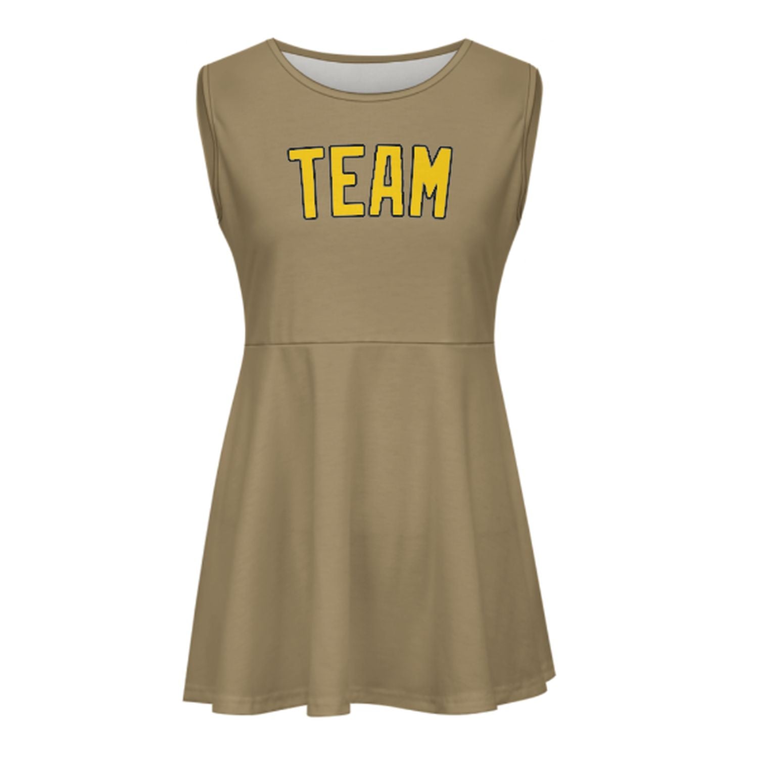 Maßgeschneidertes Hellkhaki Gold Cheerleader-Kleid