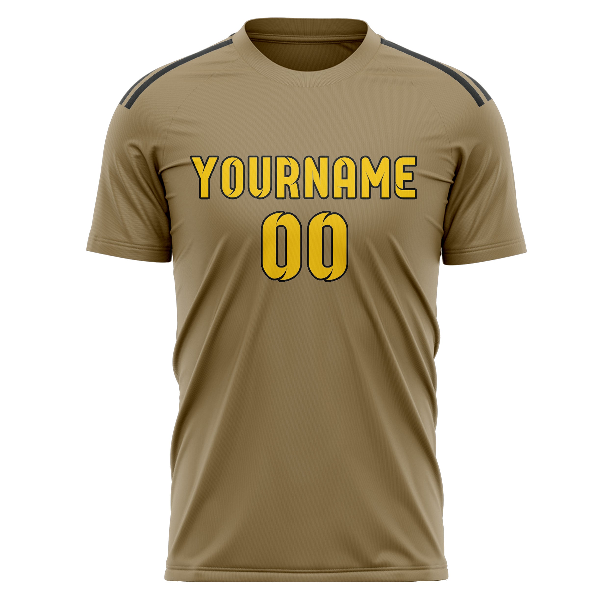 Benutzerdefiniertes Professionelles Hellkhaki Gold Fußballtrikot