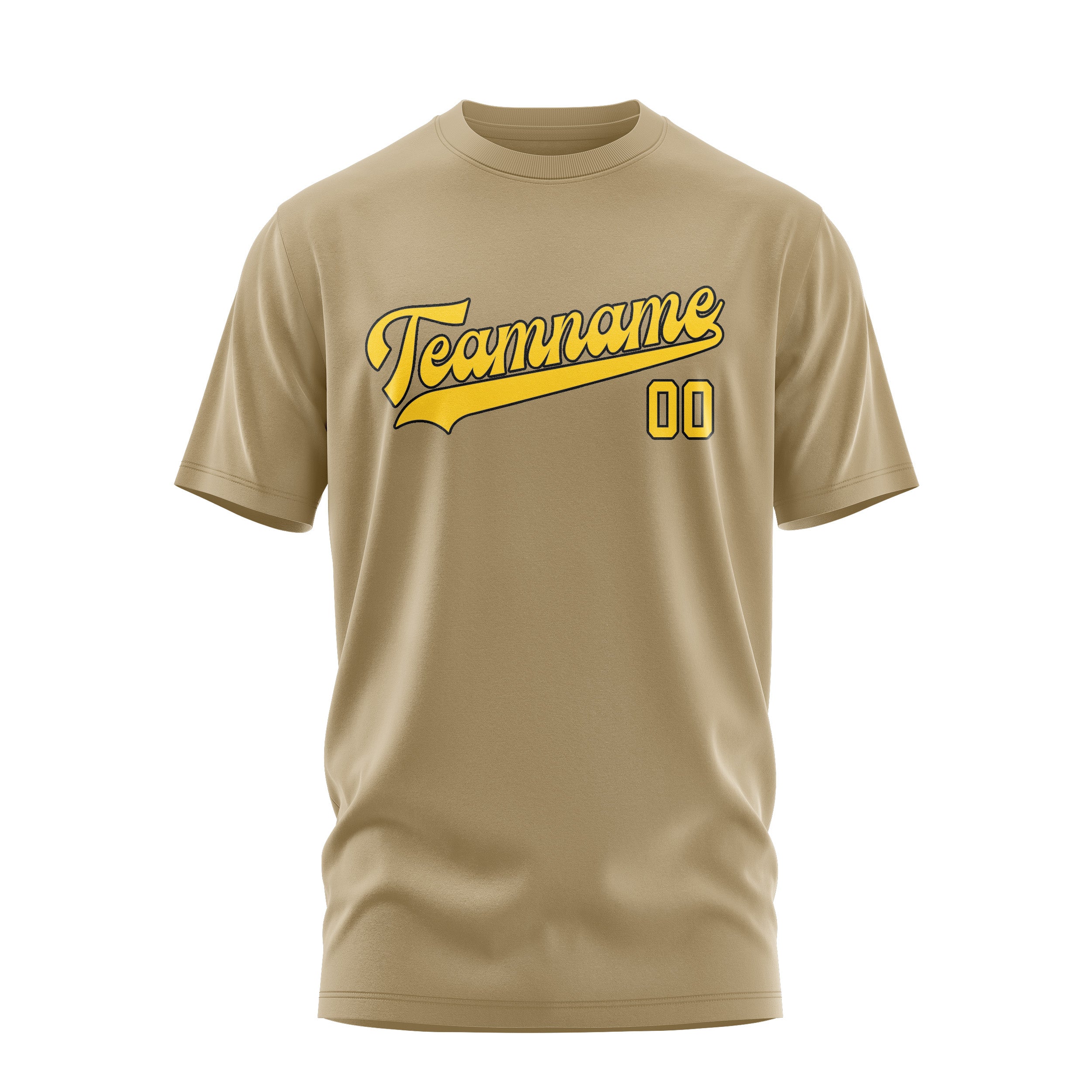 Maßgeschneidertes Hellkhaki Gold T-Shirt