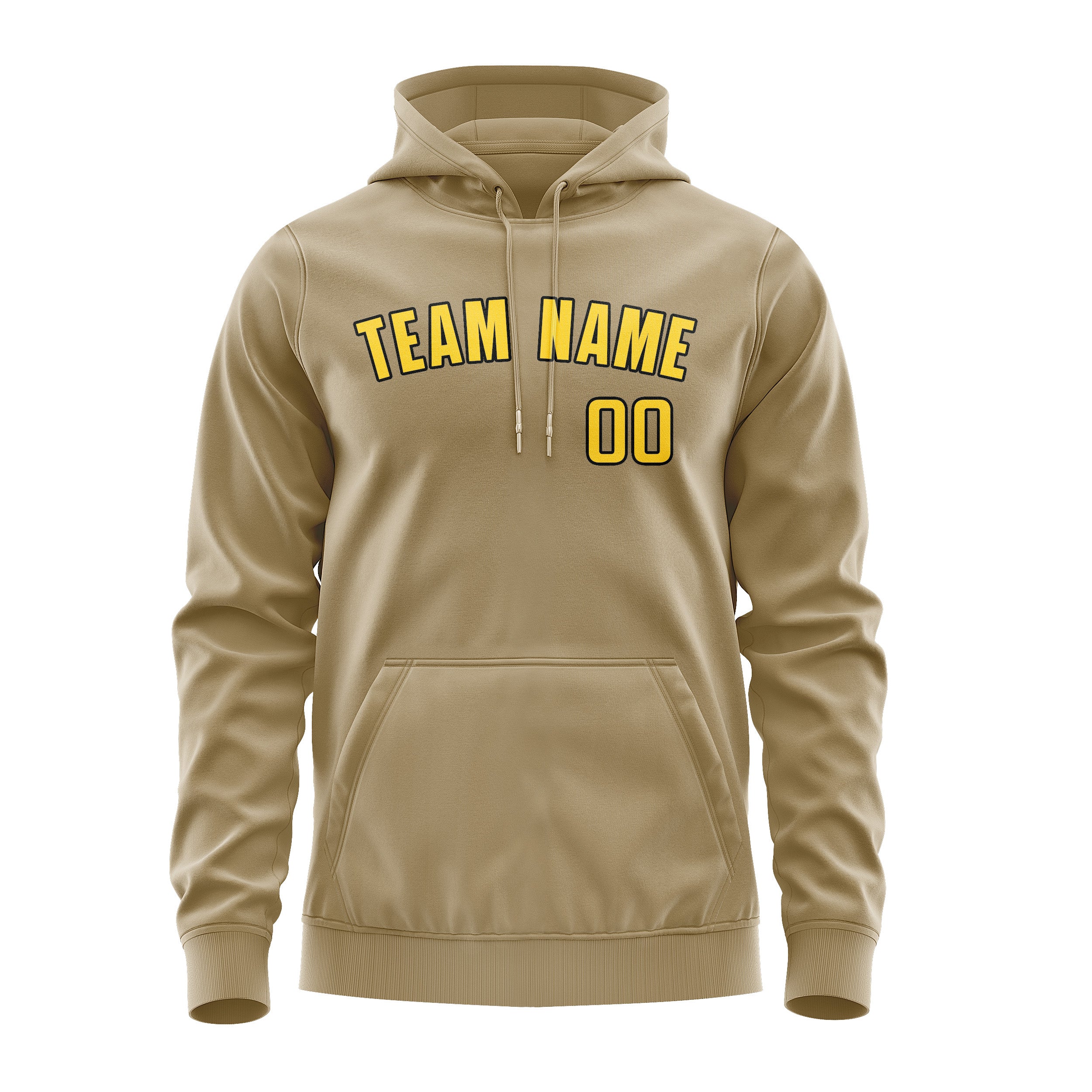 Maßgeschneidertes Hellkhaki Gold Hoodie