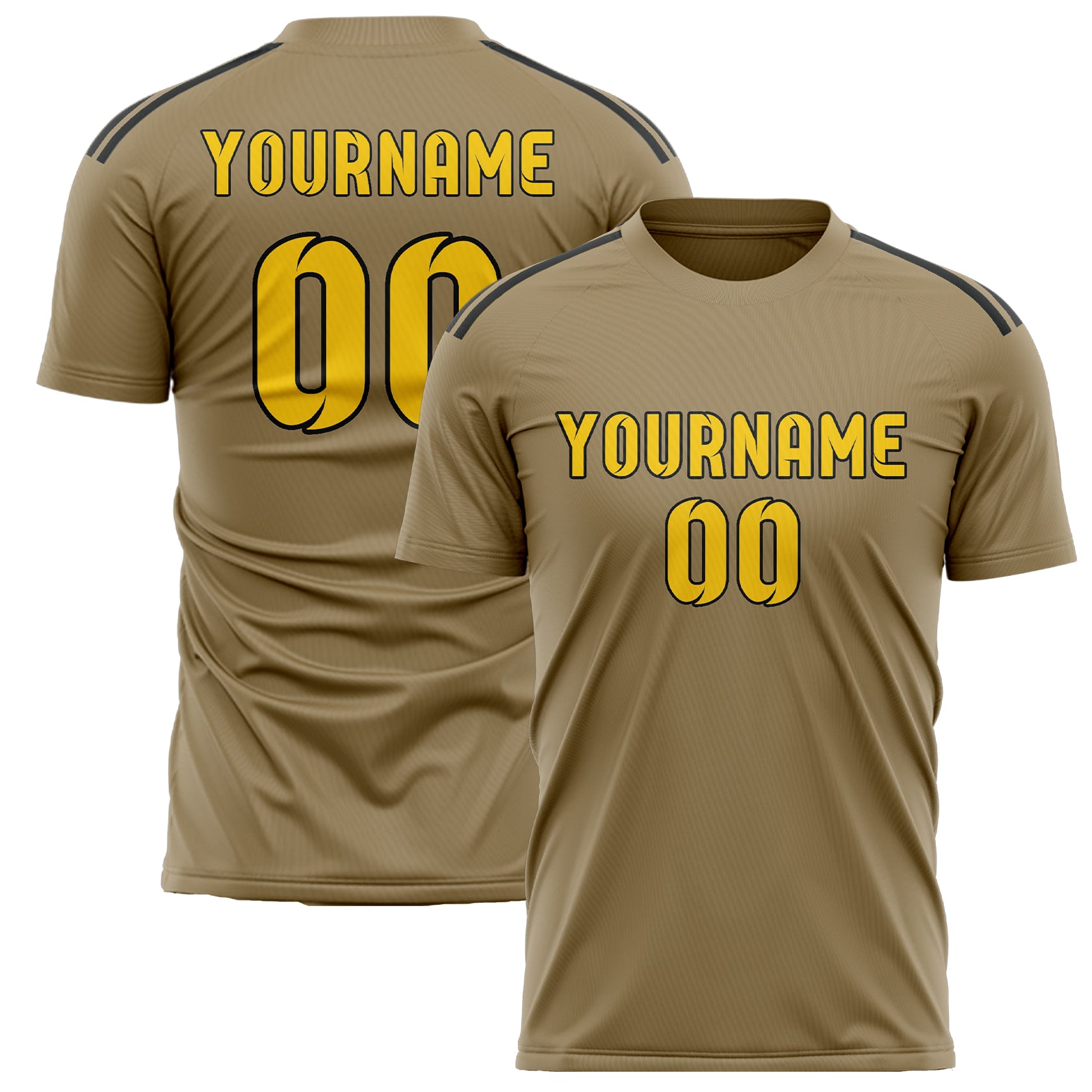 Benutzerdefiniertes Professionelles Hellkhaki Gold Fußballtrikot