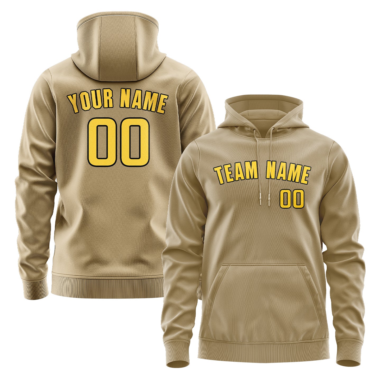 Maßgeschneidertes Hellkhaki Gold Hoodie